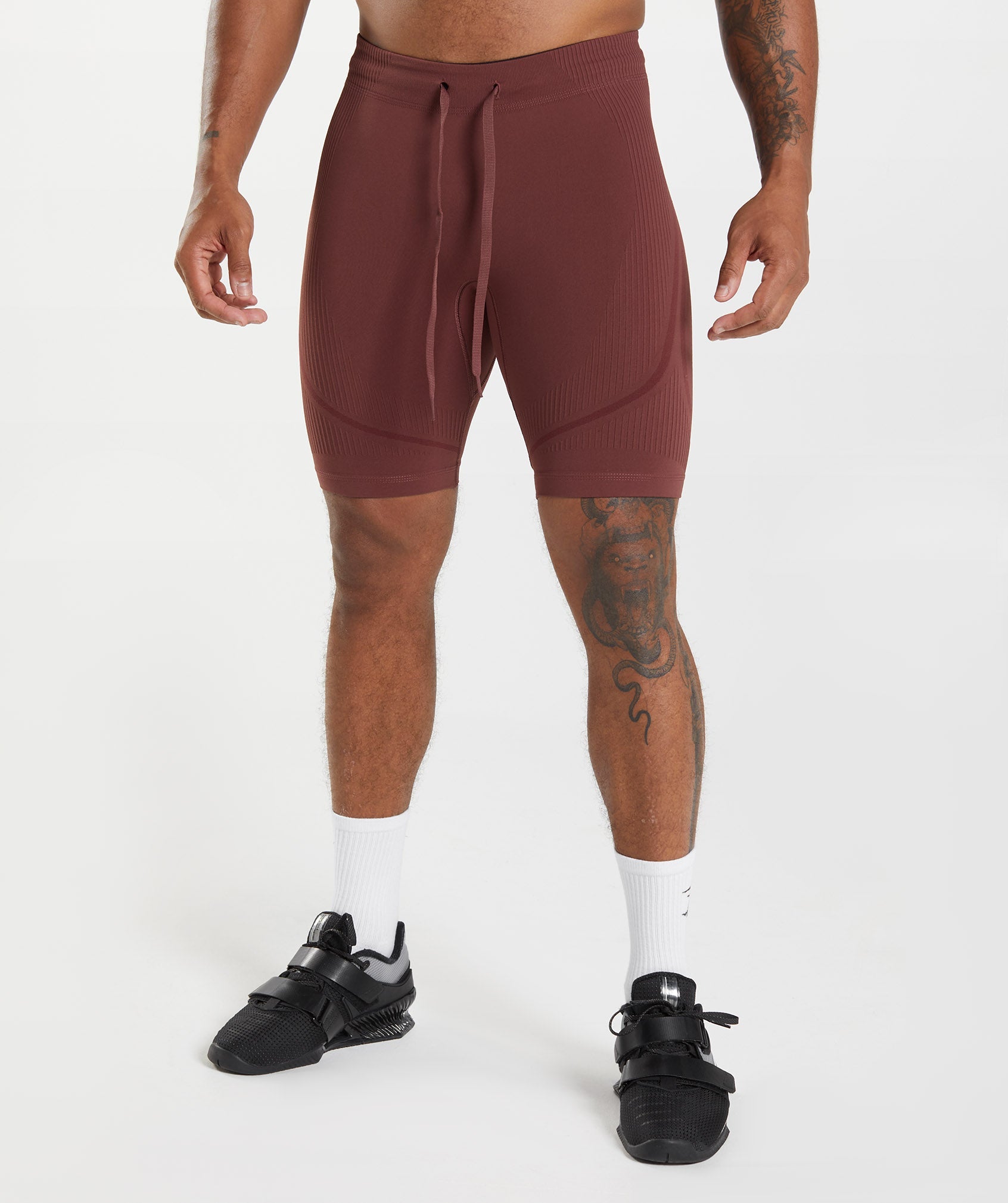 315 Seamless 1/2 Shorts in Cherry Brown/Athletic Maroon