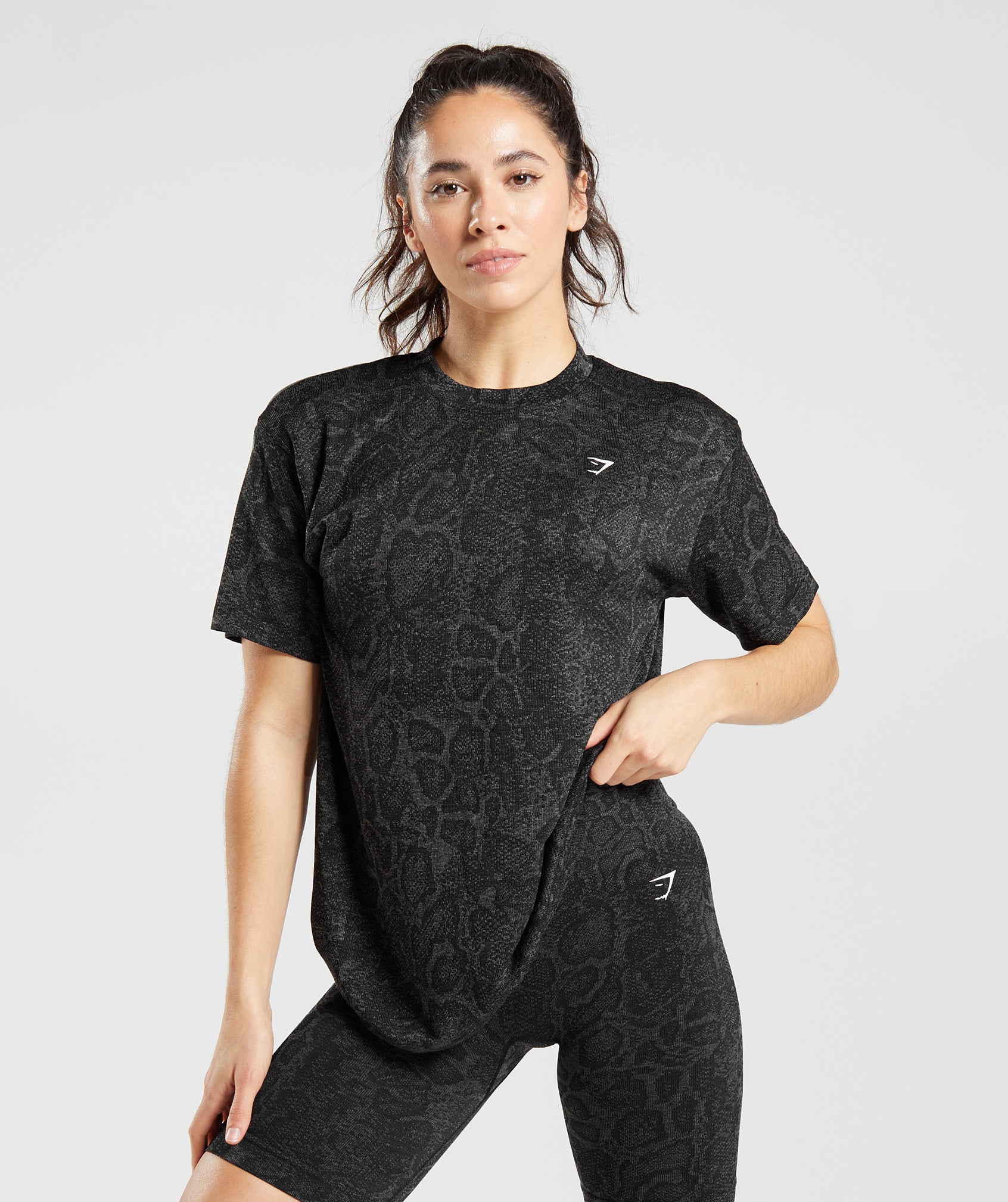 Gymshark Fraction Oversized T-Shirt - Black/White