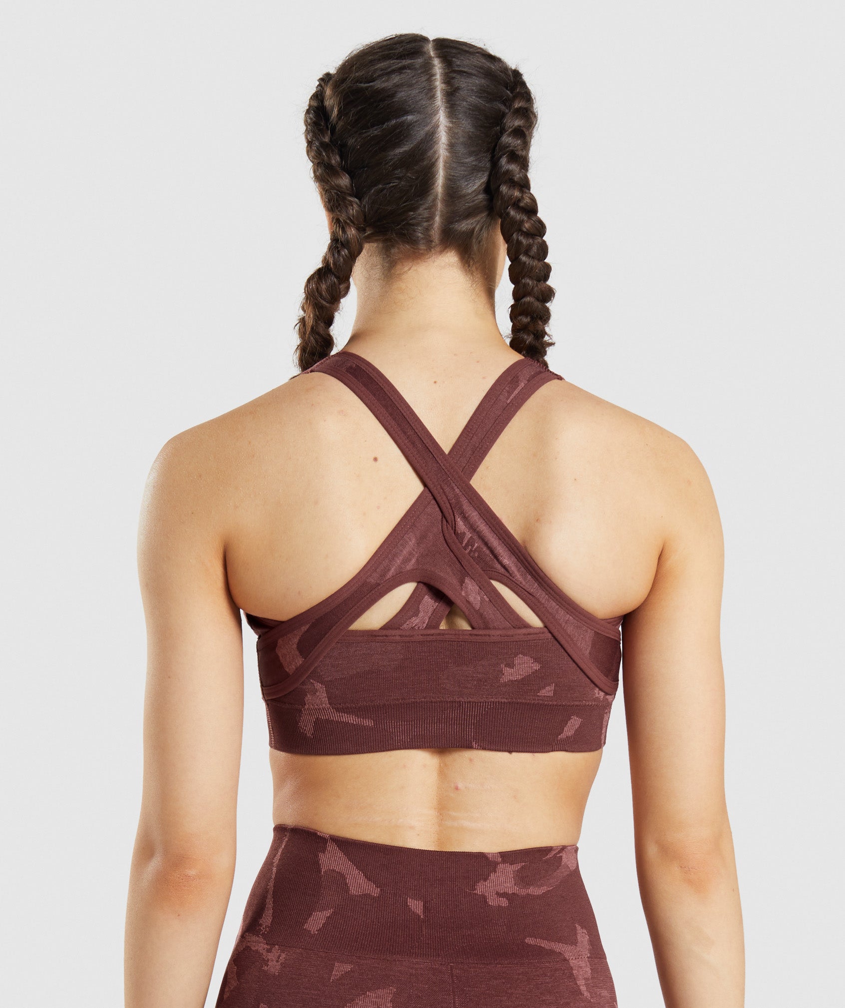 Gymshark Adapt Animal Seamless Sports Bra - Modern Blush Pink/Magenta Brown