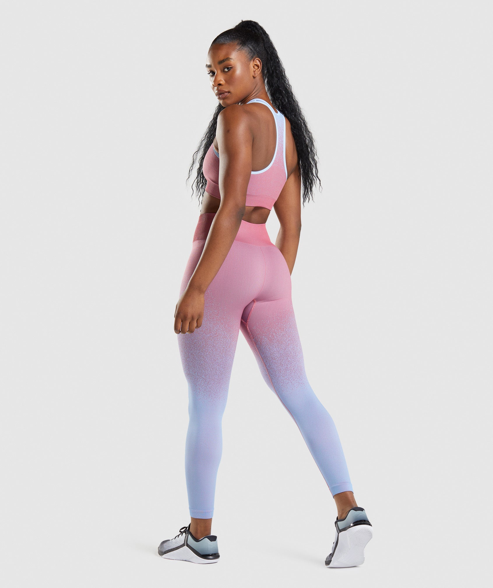 Gymshark adapt ombré seamless leggings light grey marl/ shell pink