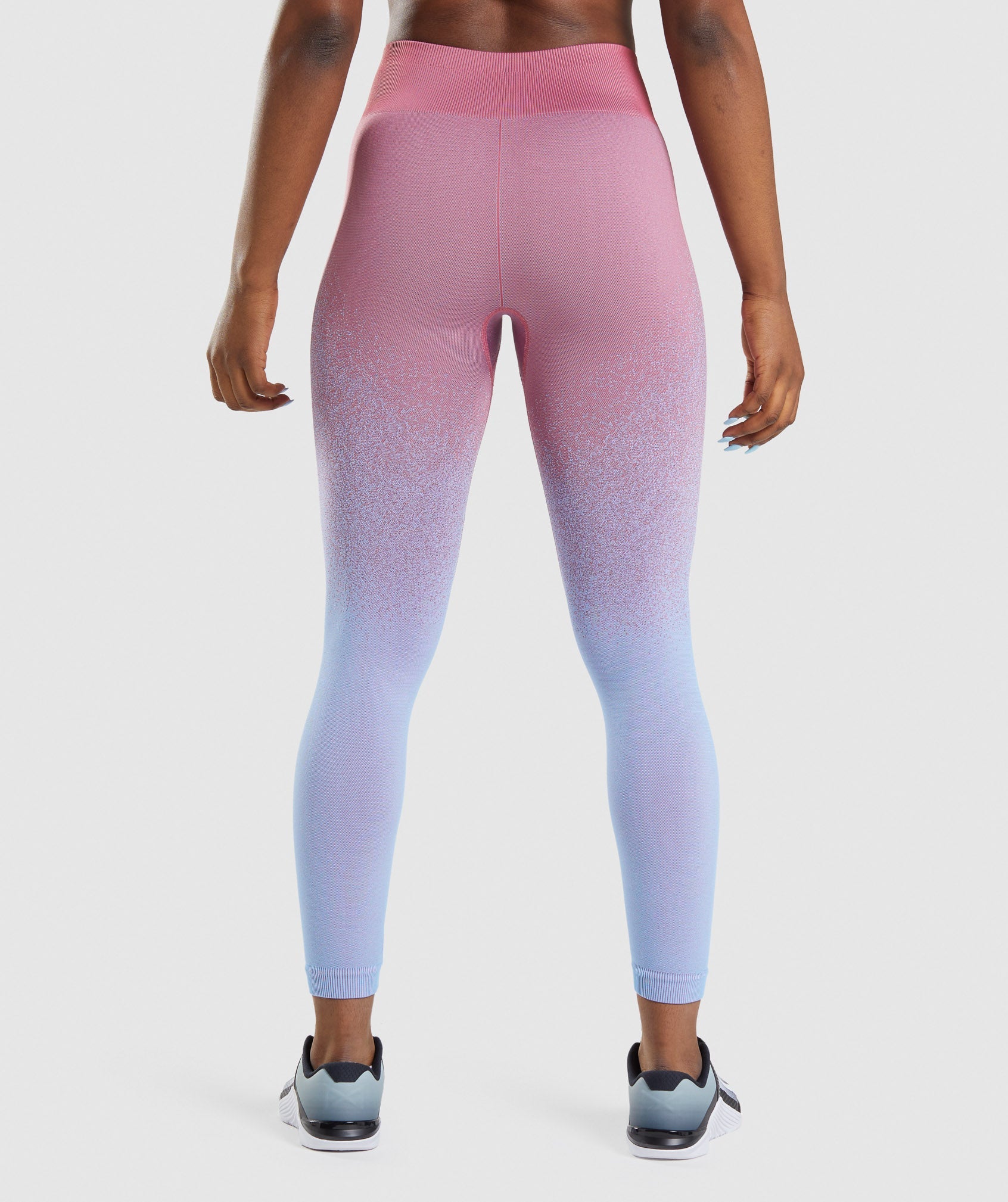 Gymshark Womens Grey Marl/Shell Pink Adapt Ombre Seamless Leggings