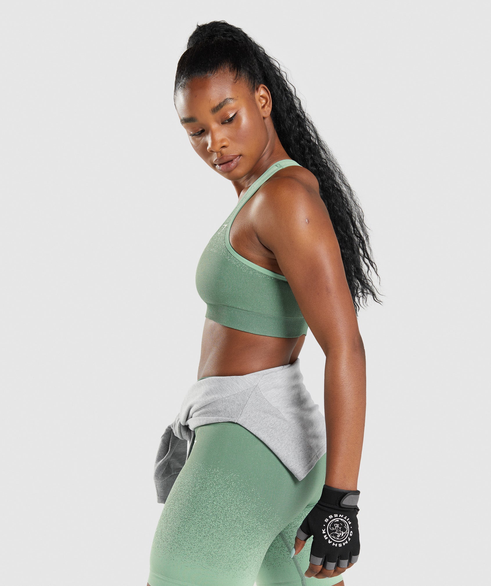 Adapt Ombre Seamless Sports Bra in Green/Light Green - view 3