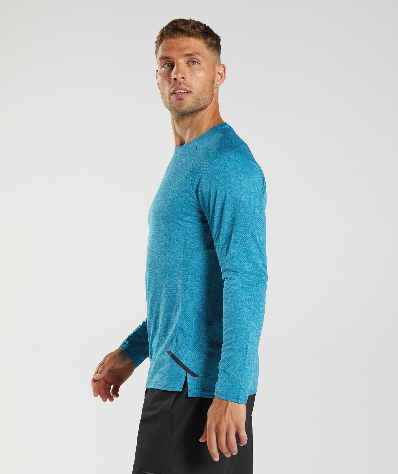 Apex Long Sleeve T-Shirt in Atlantic Blue/Shark Blue