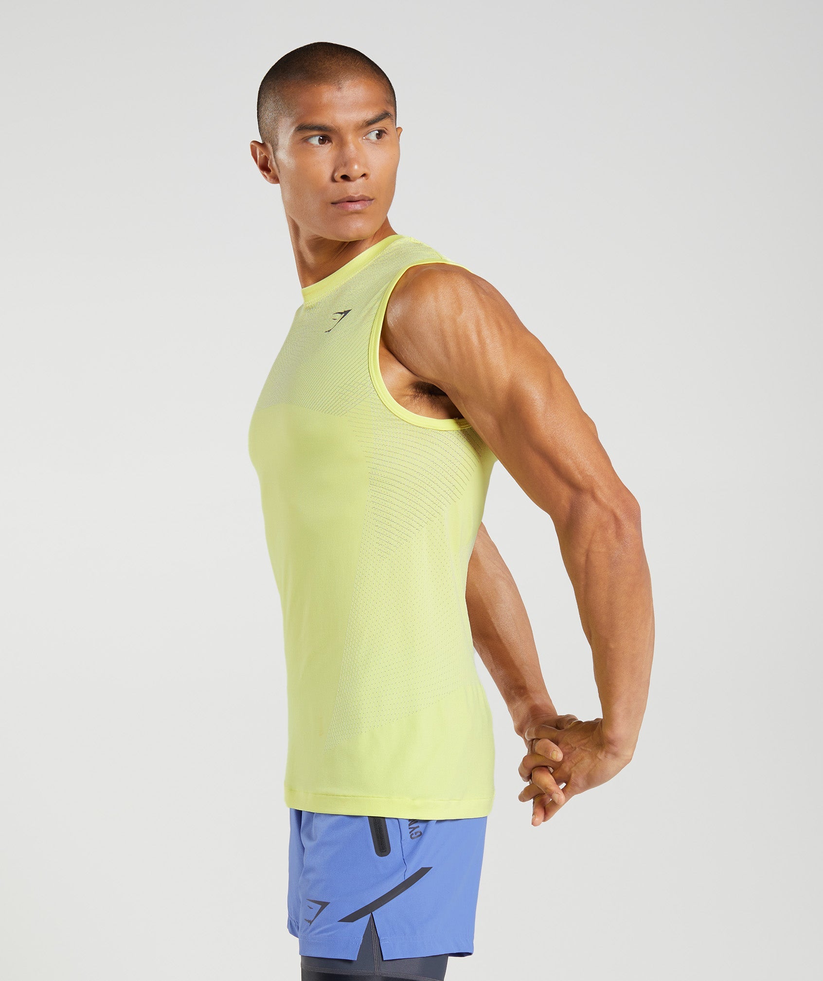 Apex Seamless Tank in Firefly Green/White - view 3