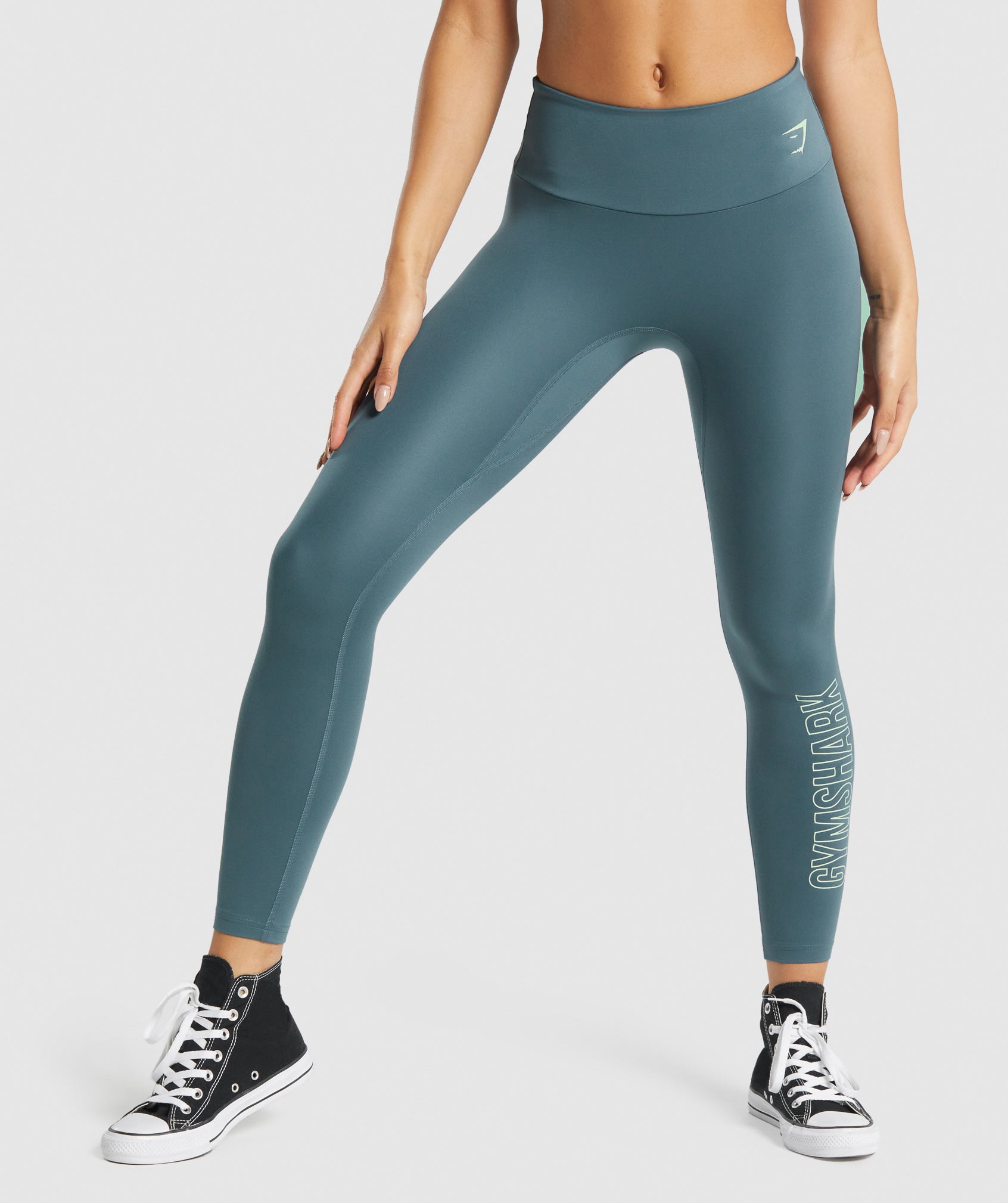 Training Graphic Leggings in Teal - view 1