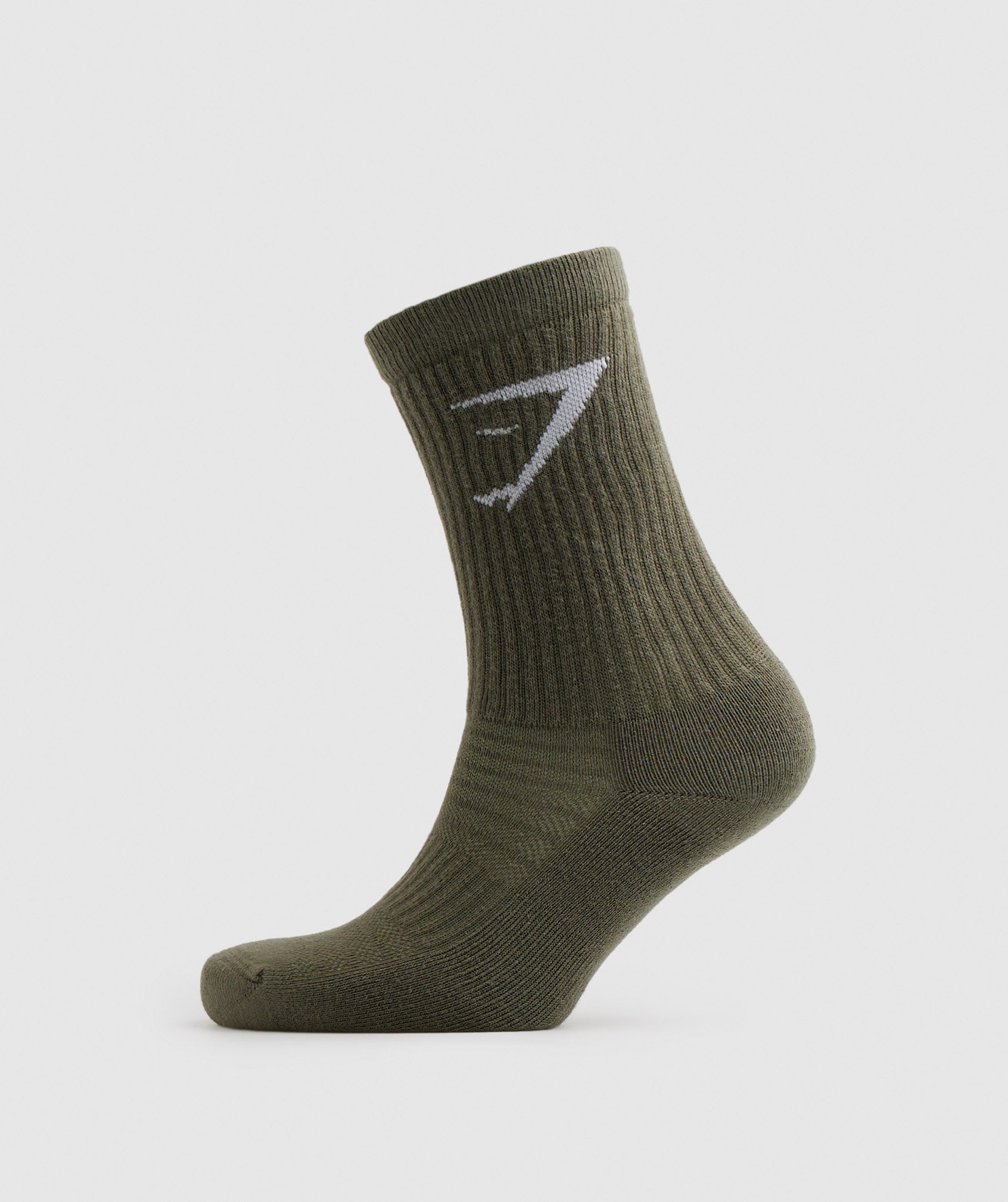 Crew Socks 5pk in Pink/Brown/Grey/Green/Olive