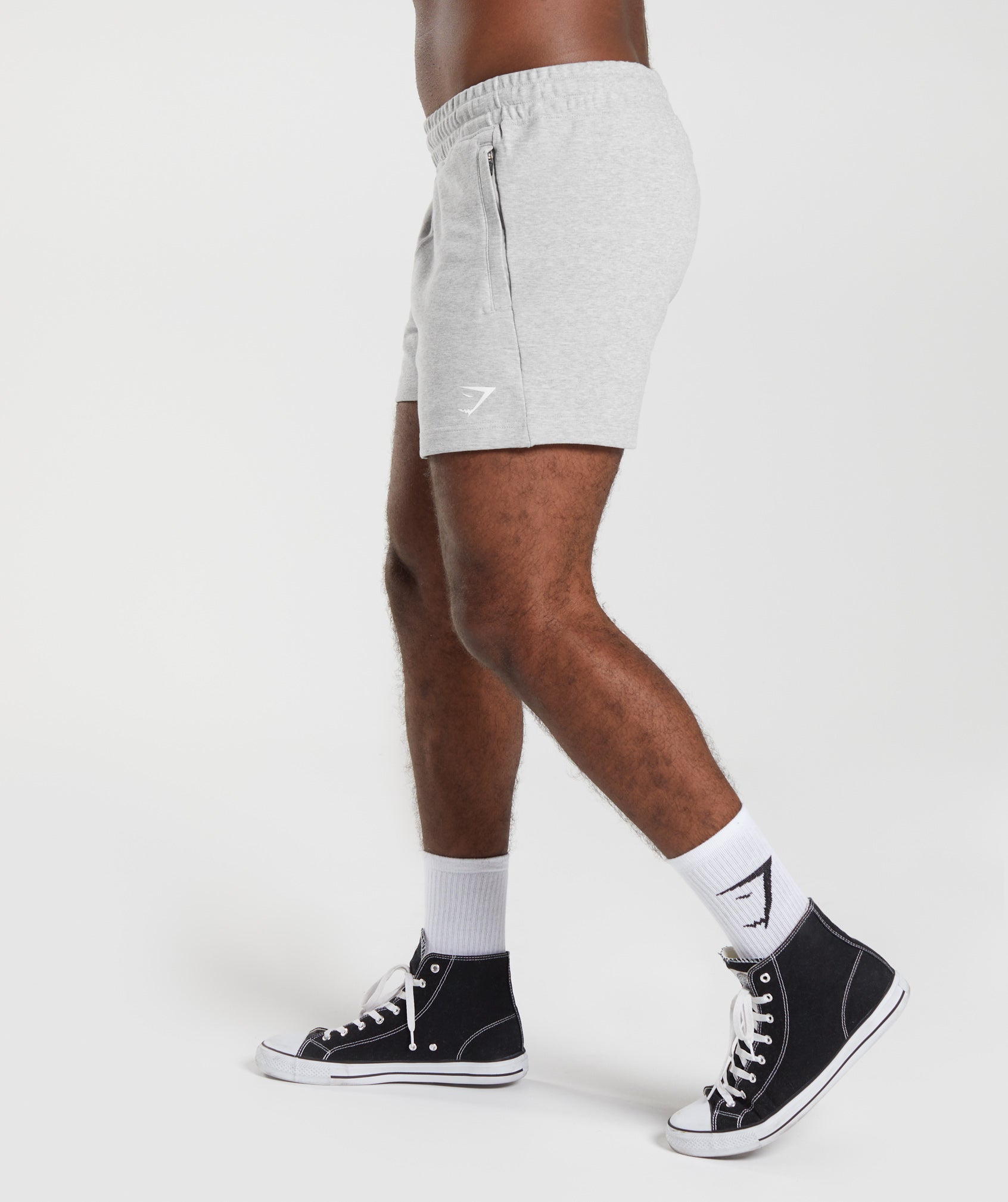 React 5" Shorts in Light Grey Core Marl