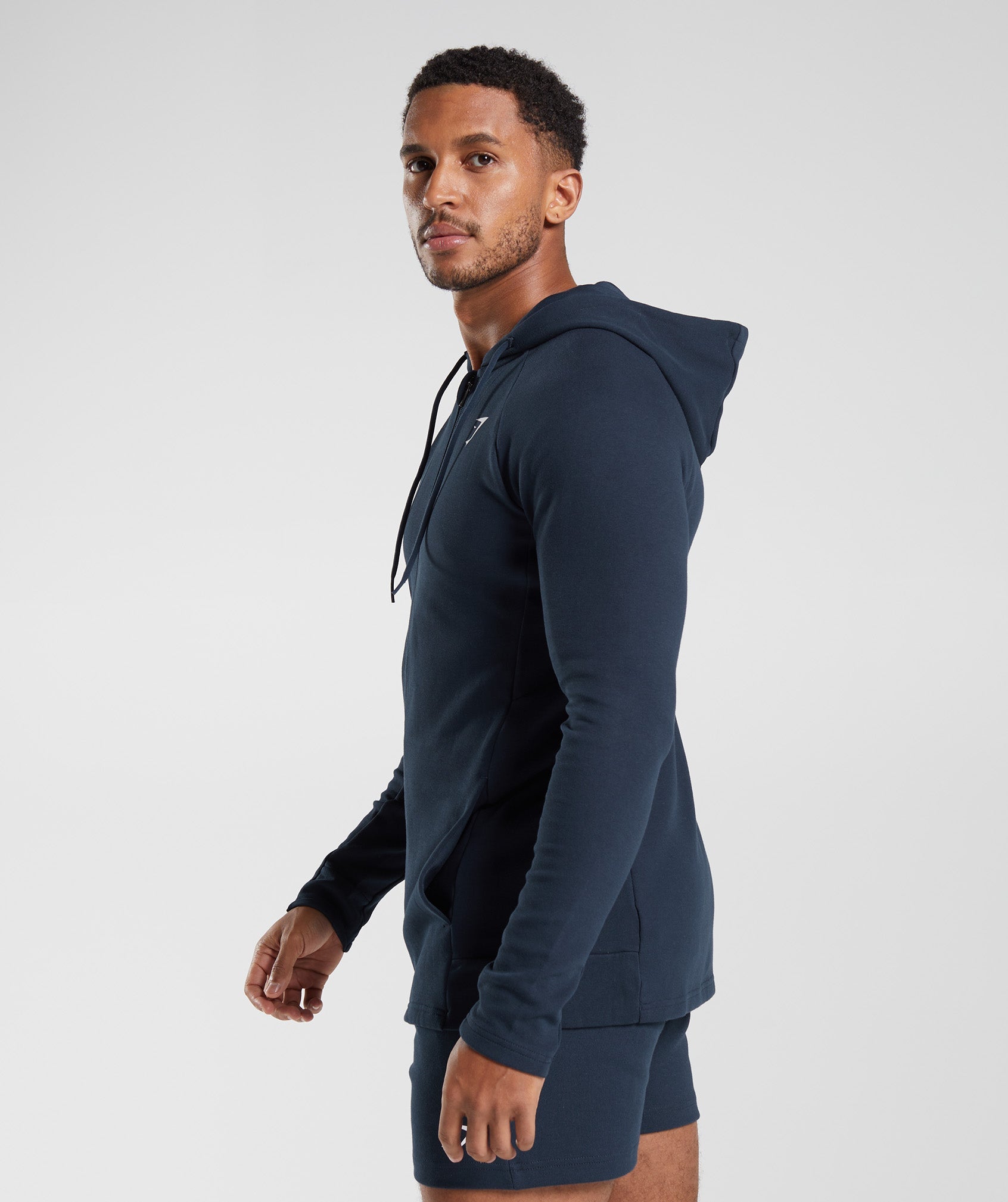 React Zip Hoodie in Navy