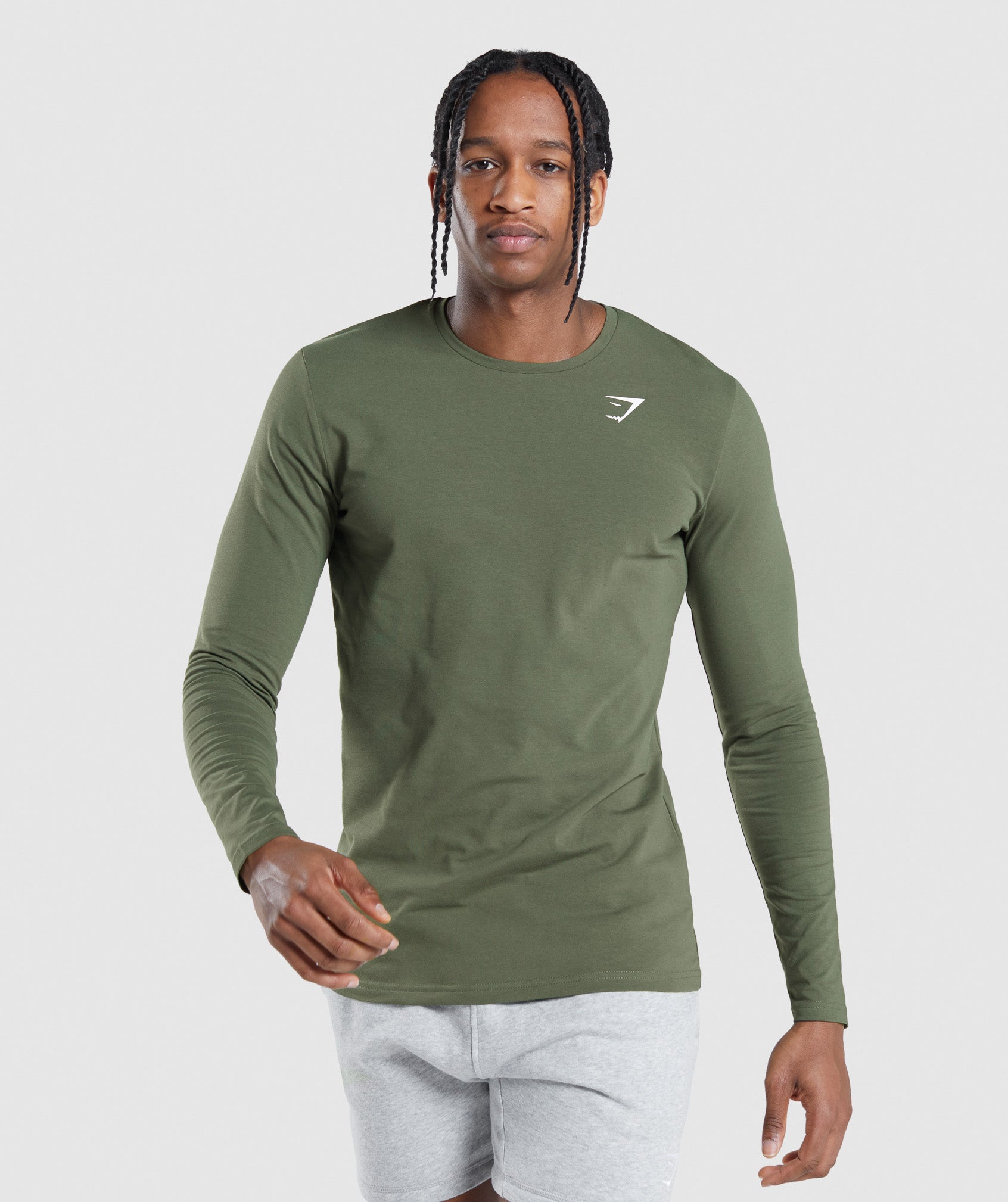 Essential Long Sleeve T-Shirt in Core Olive - view 1