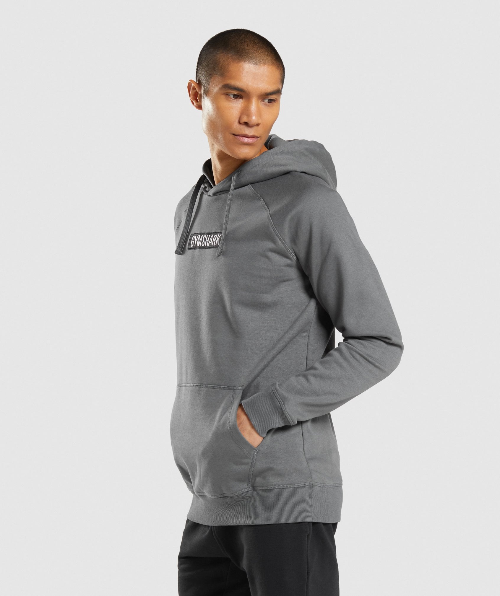 Gymshark Crest Oversized Zip Up Hoodie - Charcoal Grey Marl