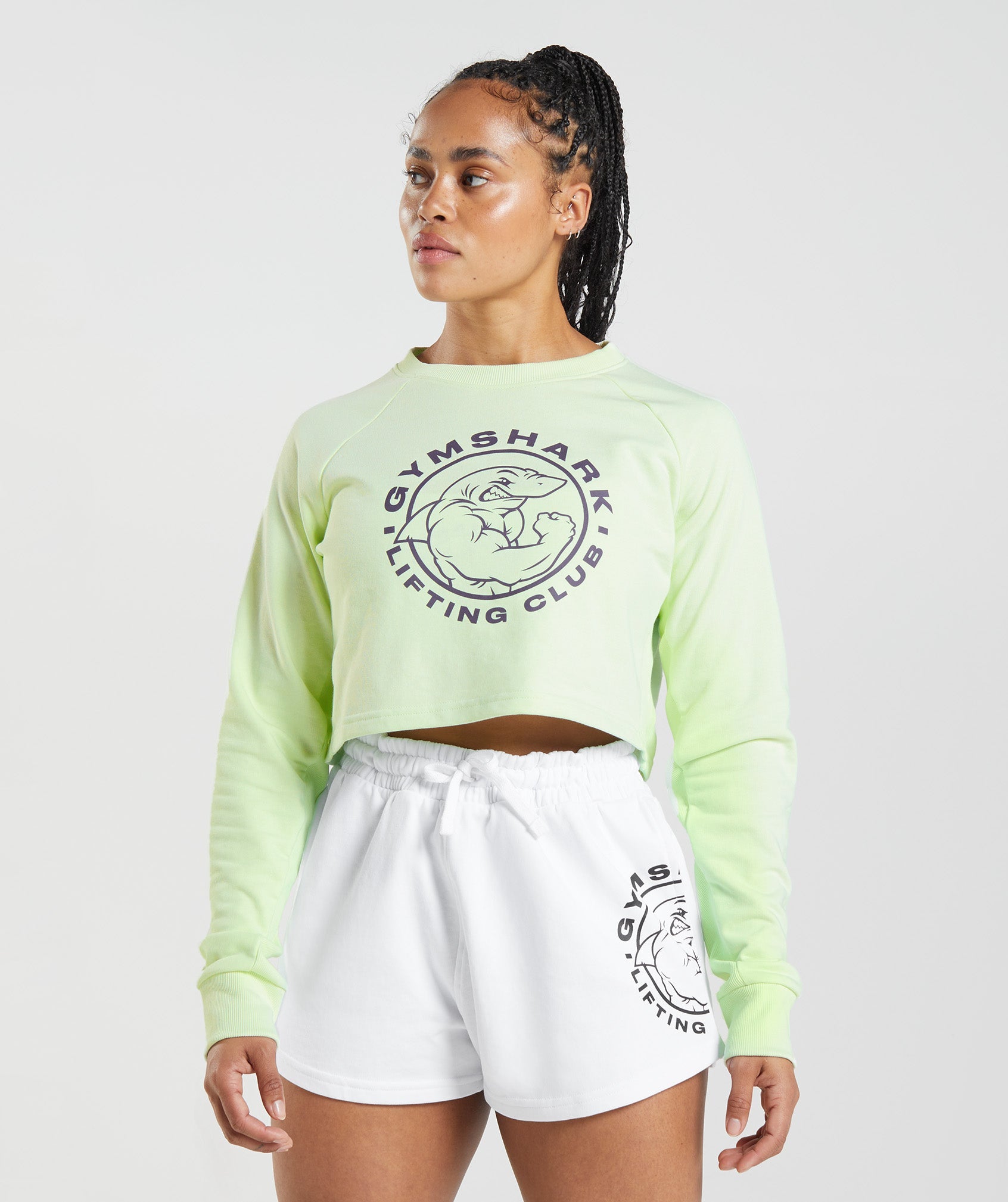 Legacy Cropped Sweater in Cucumber Green