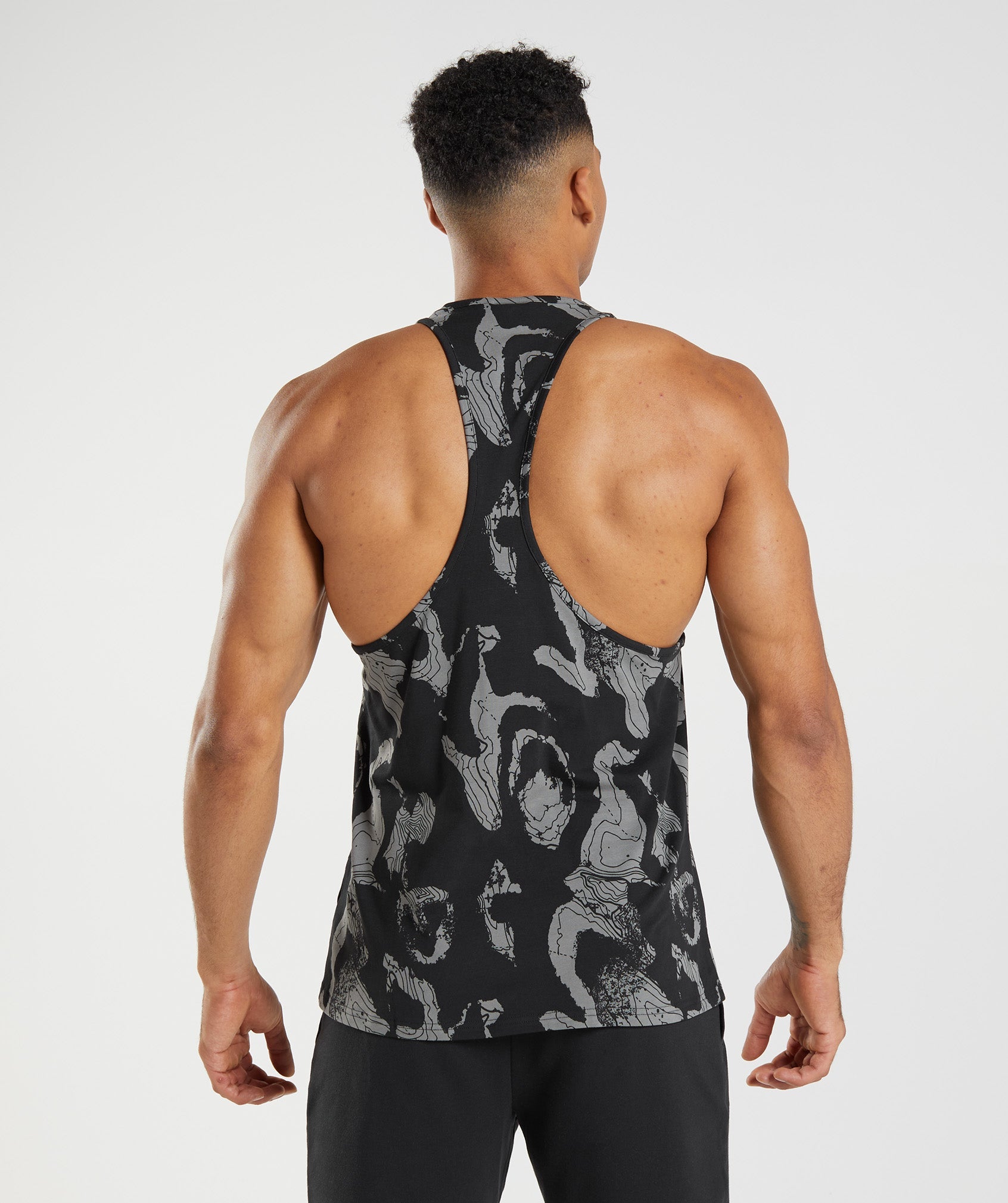 Map Print Stringer in Black Print - view 2