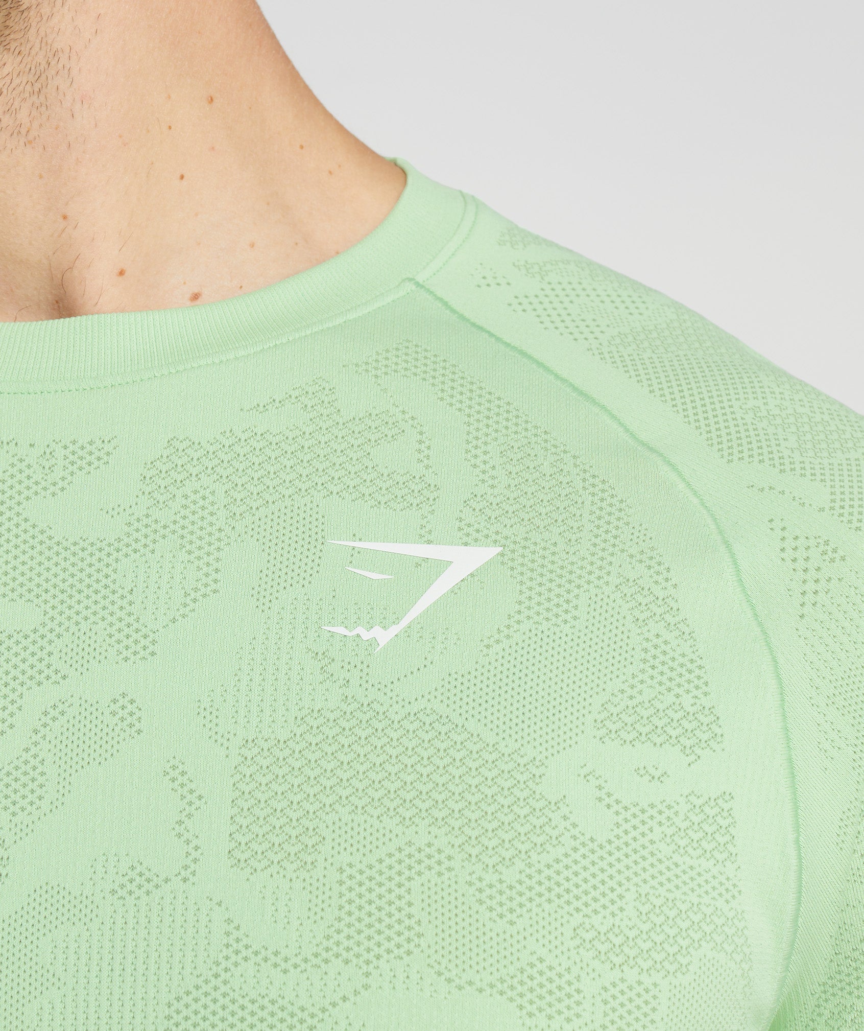 Geo Seamless T-Shirt in Aloe Green/Tea Green