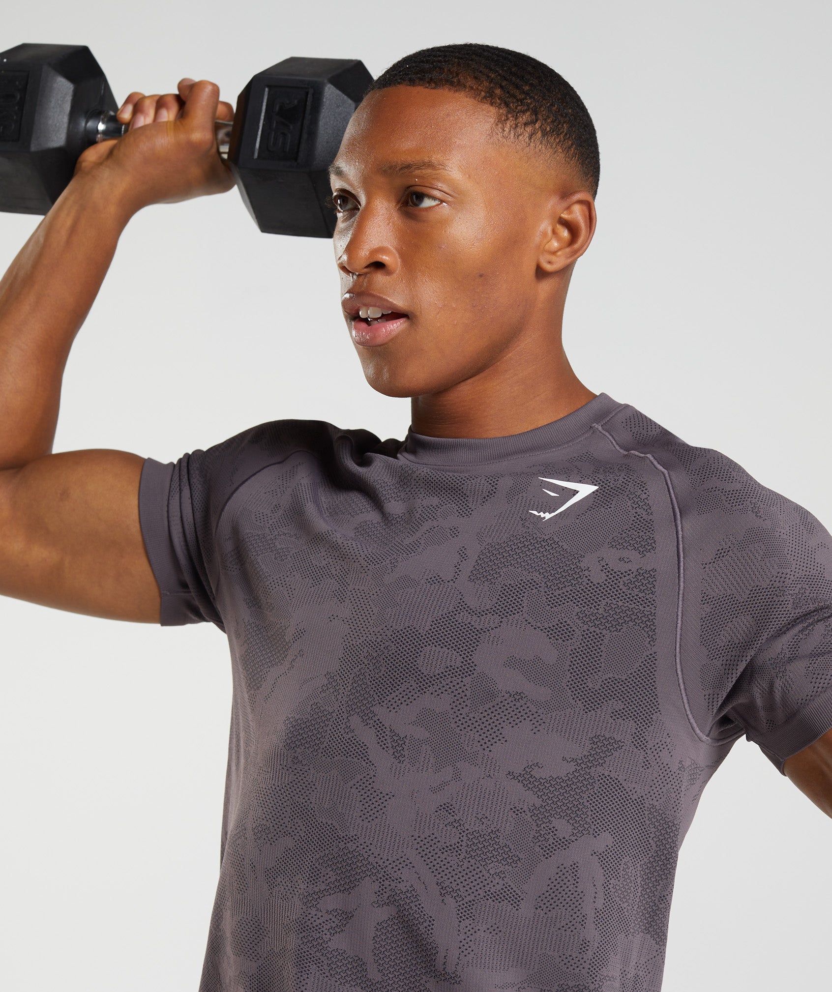 Gymshark, Shirts, New Gymshark Geo Seamless Tshirt In Black Camo Size  Medium