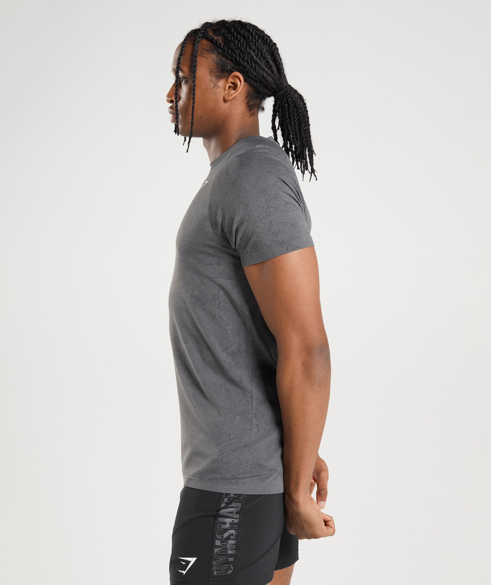 Geo Seamless T-Shirt in Charcoal Grey/Black - view 3