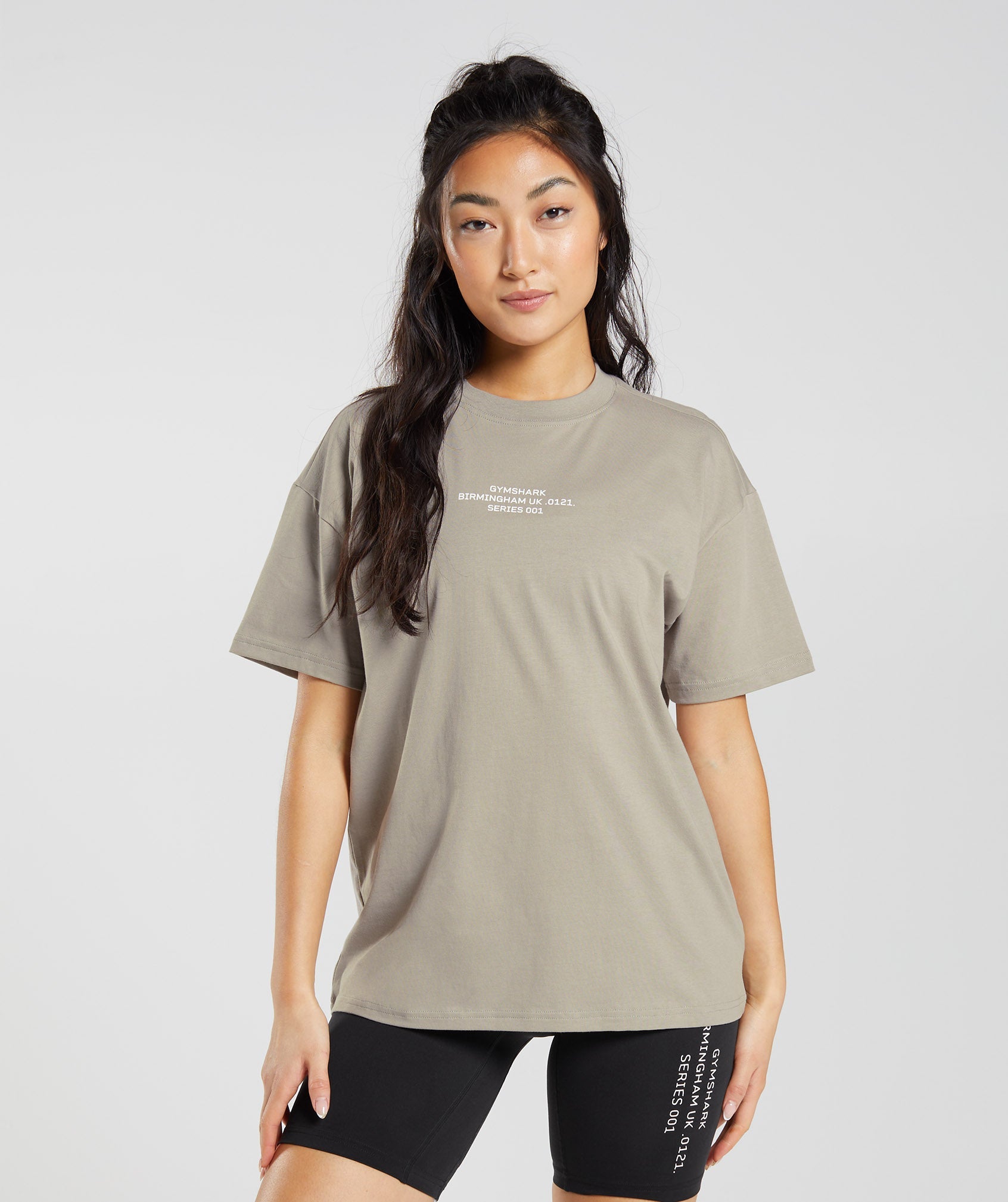 Activated Graphic Oversized T-Shirt in Ecru Brown - view 1