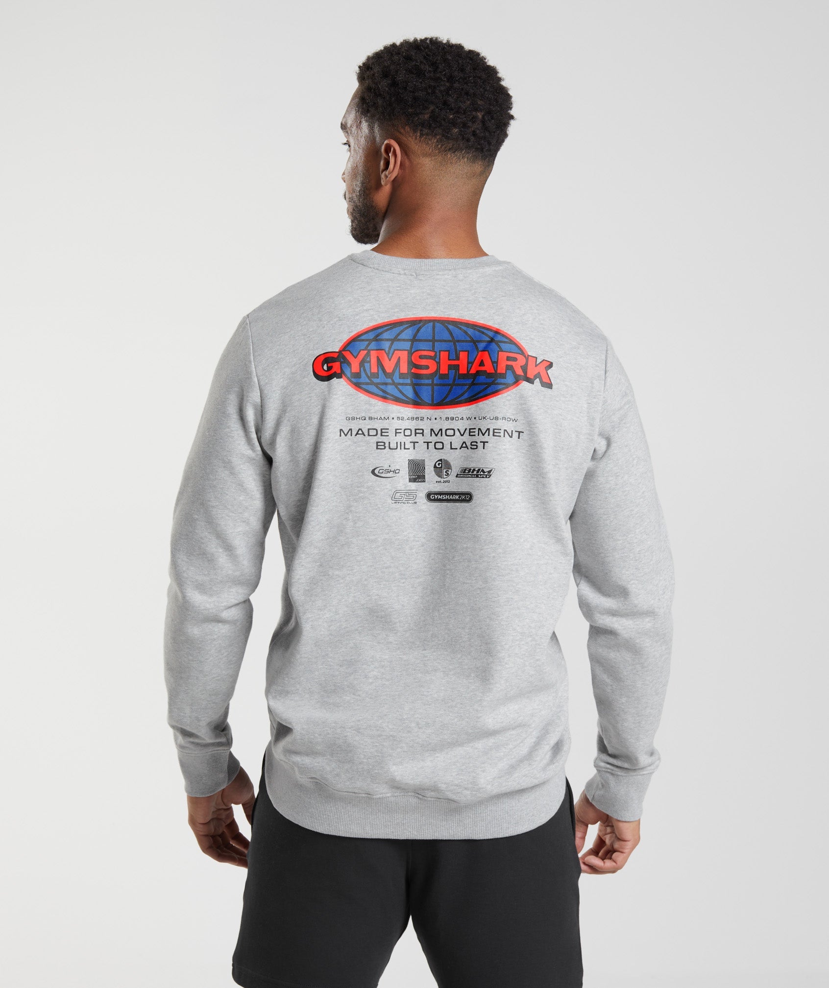 Worldwide Graphic Crew in Light Grey Marl - view 1