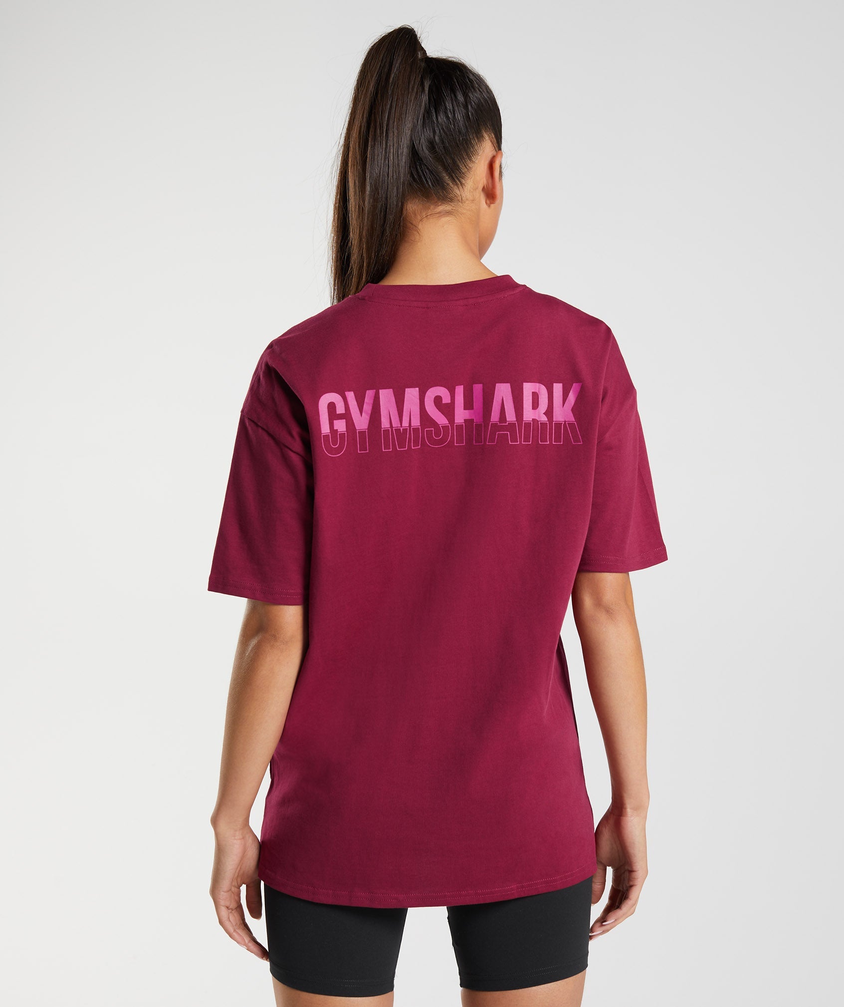 Fraction Oversized T-Shirt in Currant Pink - view 1