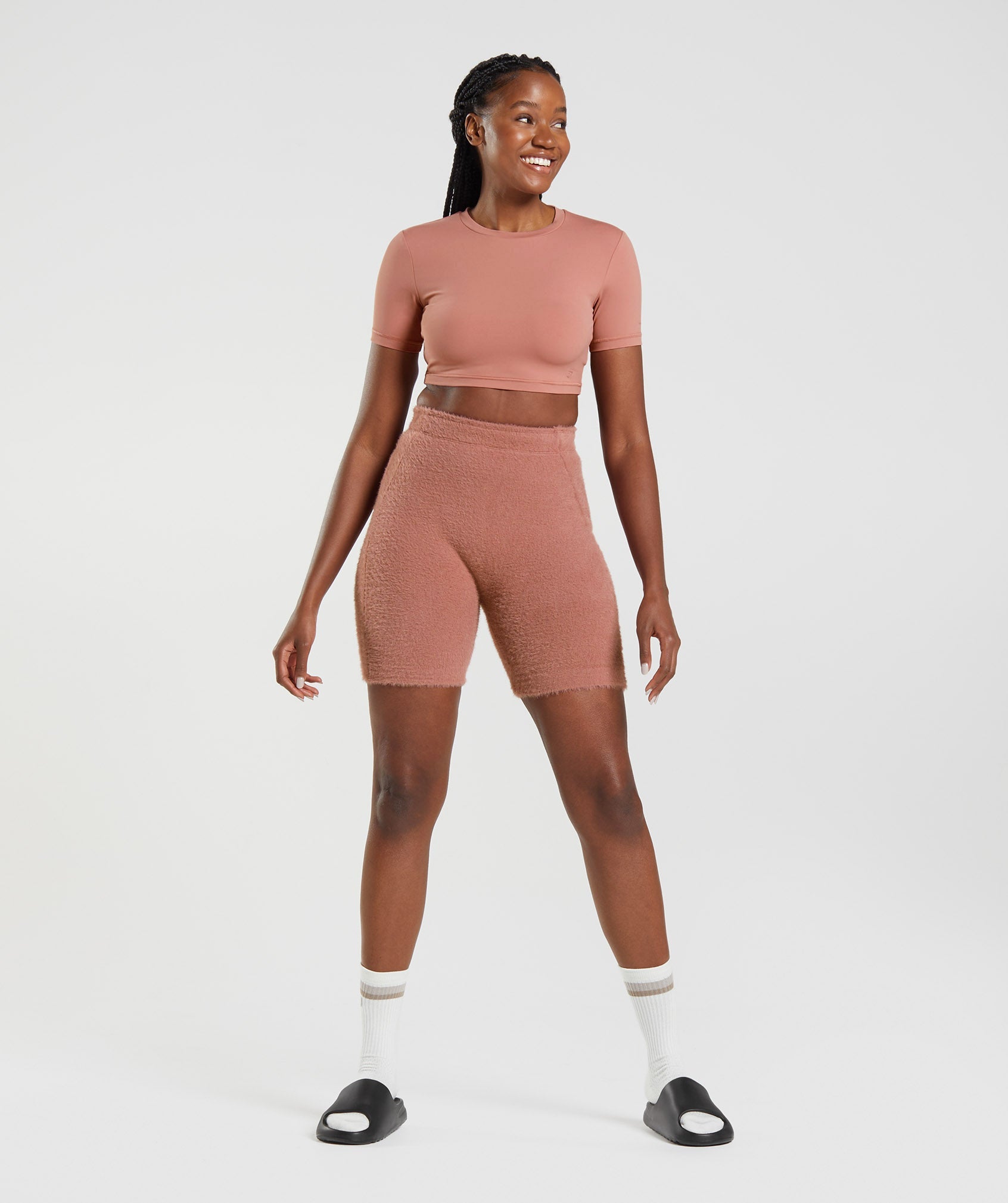 Gymshark Whitney Short Sleeve Crop Top - Pressed Petal Pink