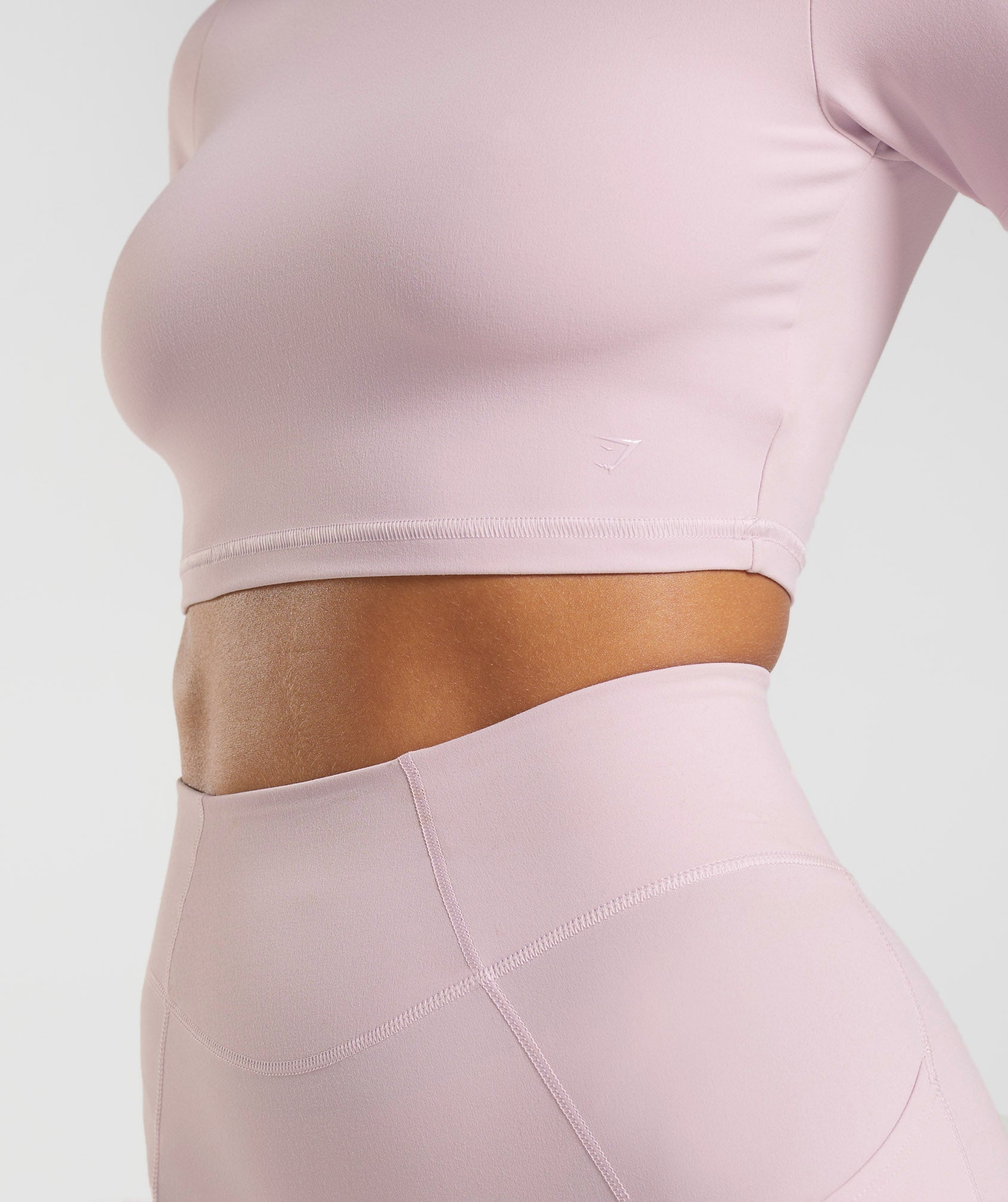 Whitney Short Sleeve Crop Top in Pressed Petal Pink - view 5