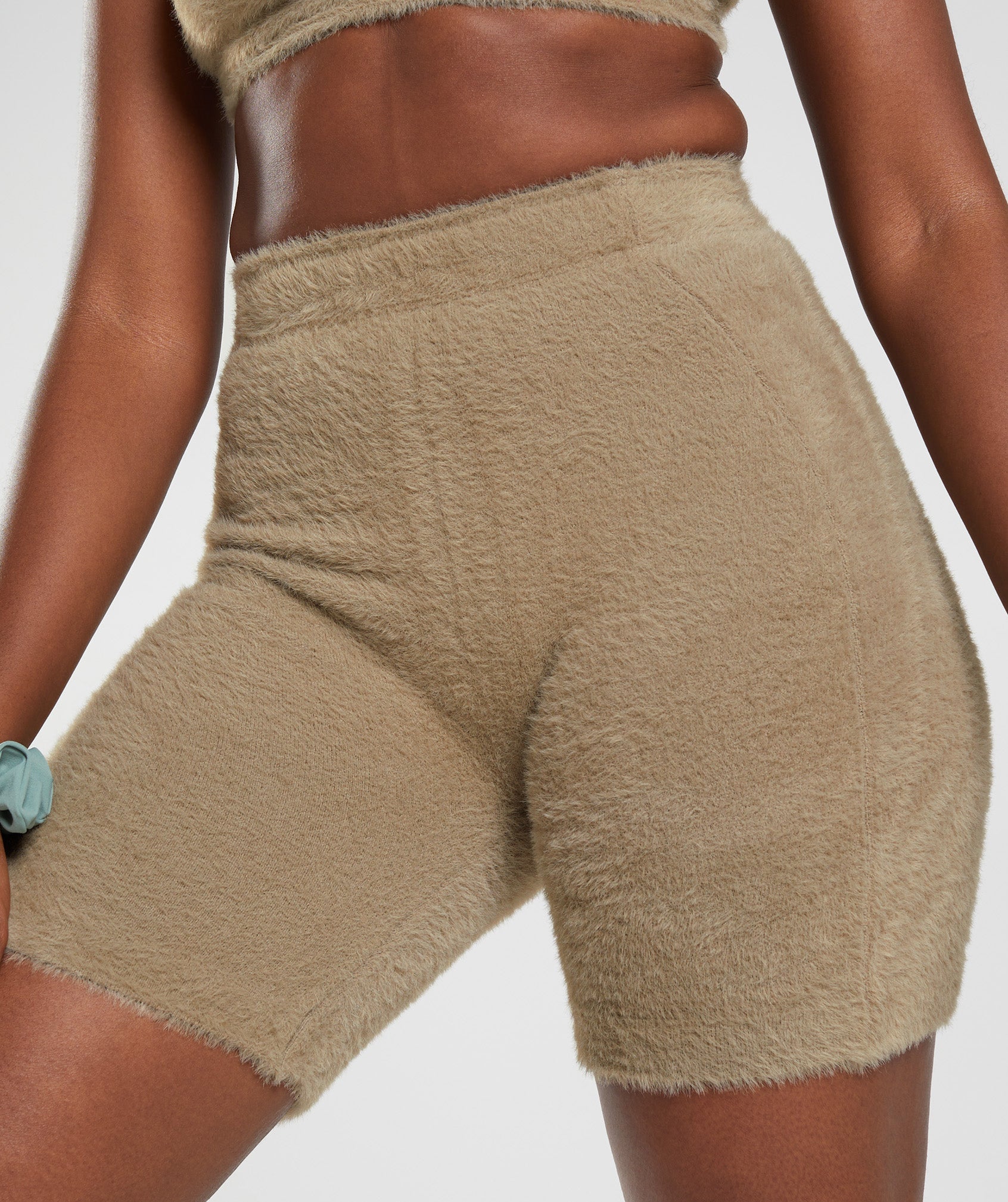 Whitney Eyelash Knit Shorts in Cement Brown