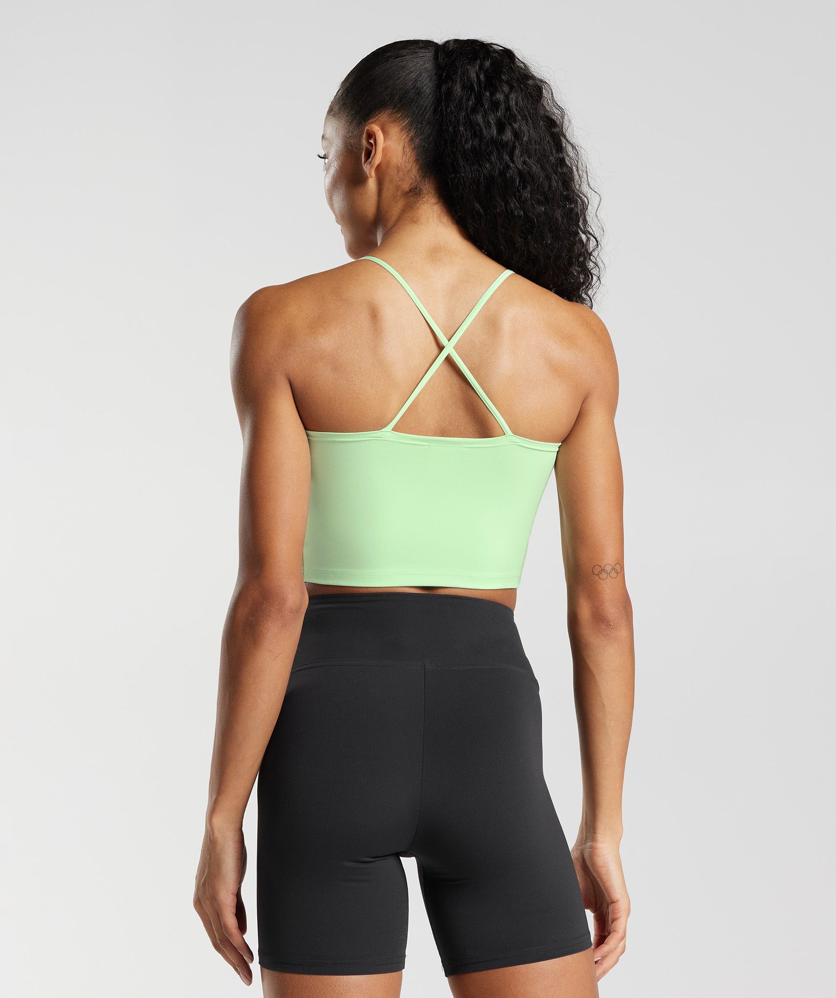 Strappy Crop Cami Tank in Fresh Mint Green