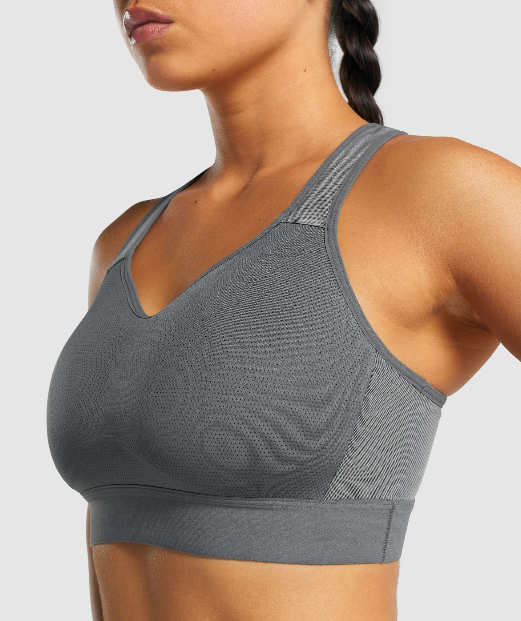 Lightweight High Support Sports Bra in Charcoal