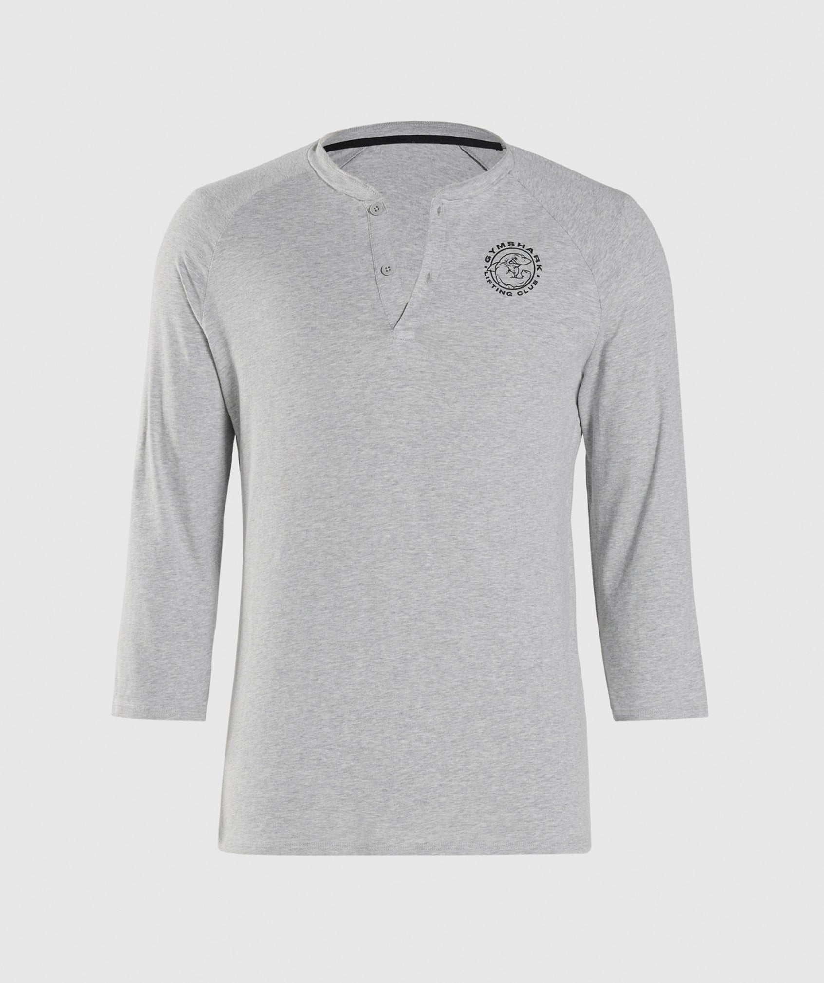 Legacy Henley Top in Light Grey Marl