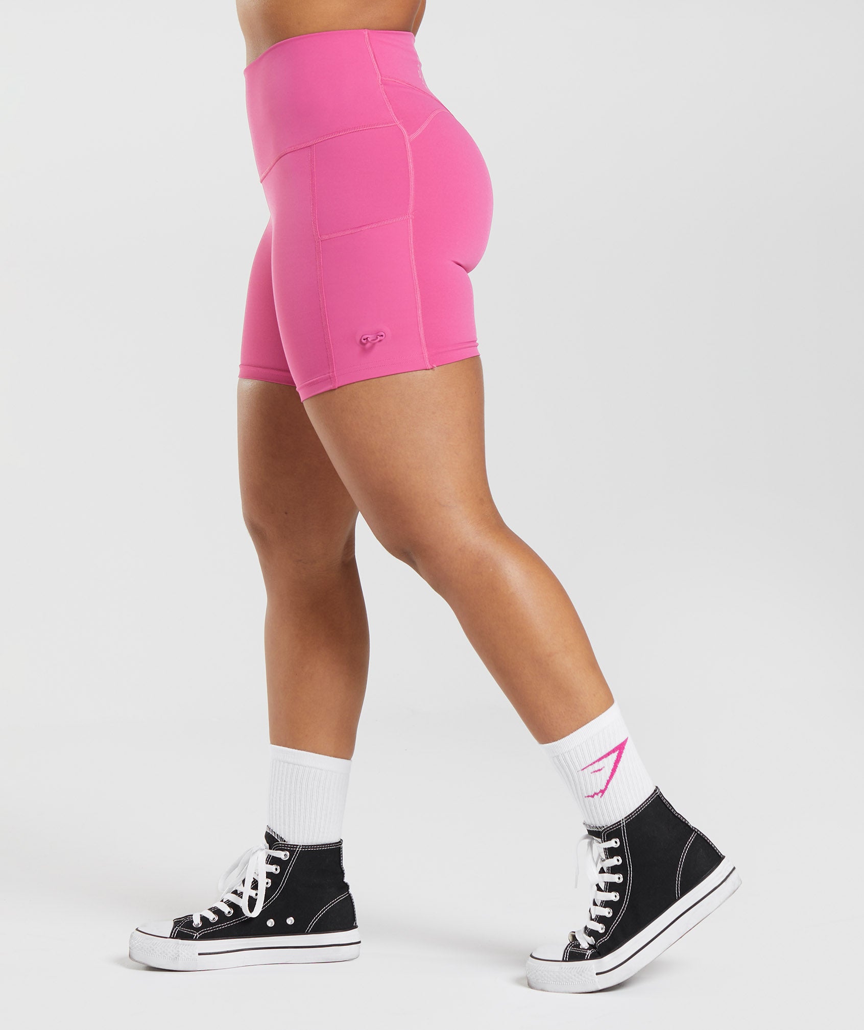 Legacy Ruched Tight Shorts in Deep Pink - view 3