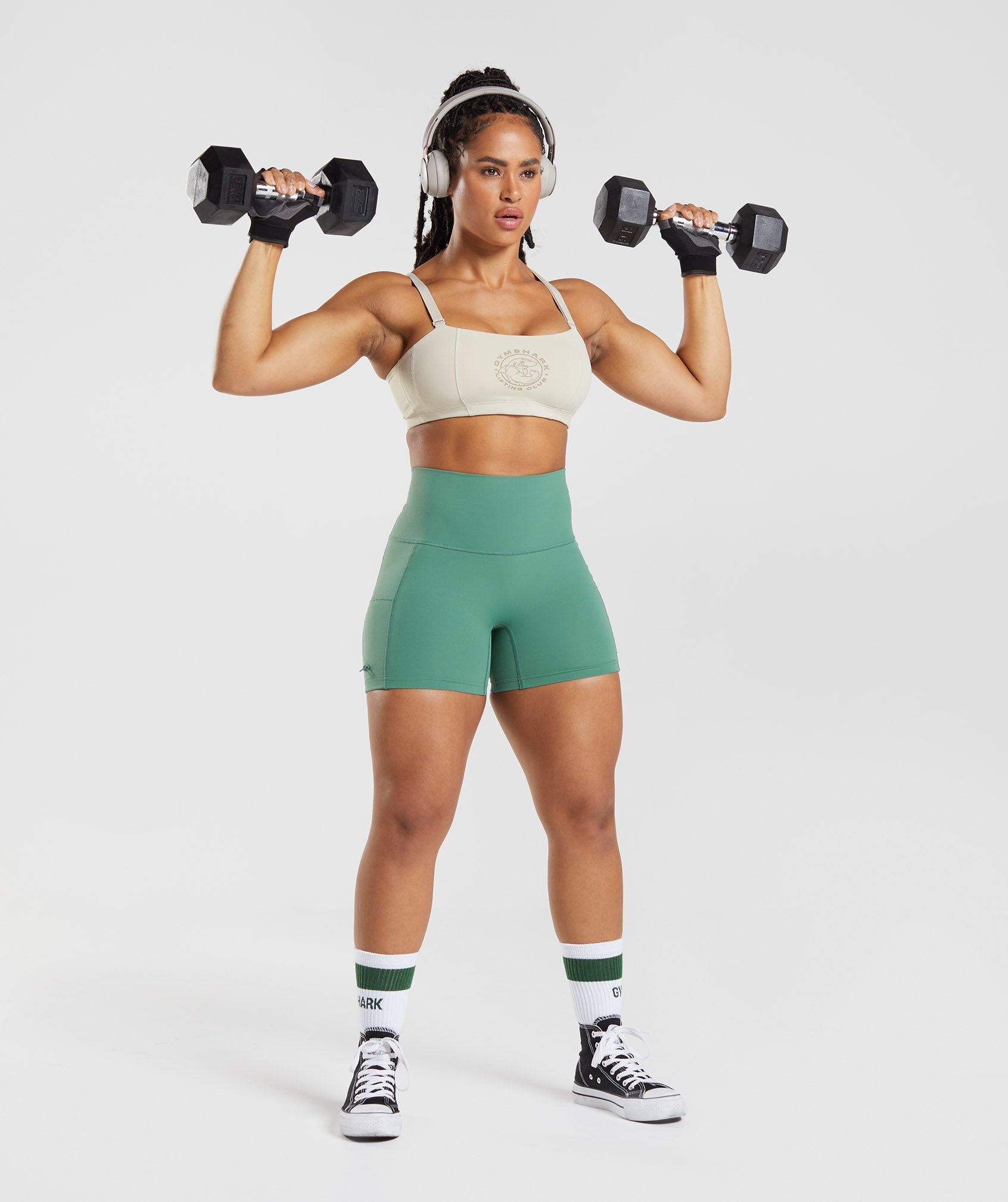 Legacy Ruched Tight Shorts in Hoya Green