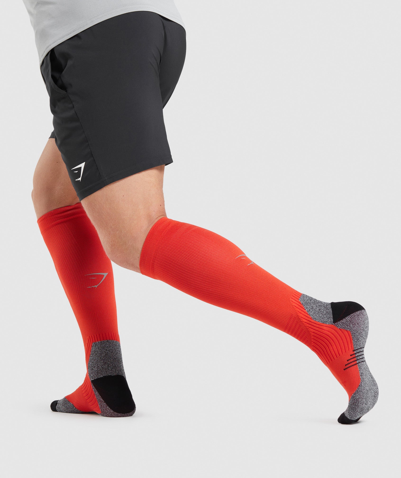 Long Performance Socks in Papaya Orange