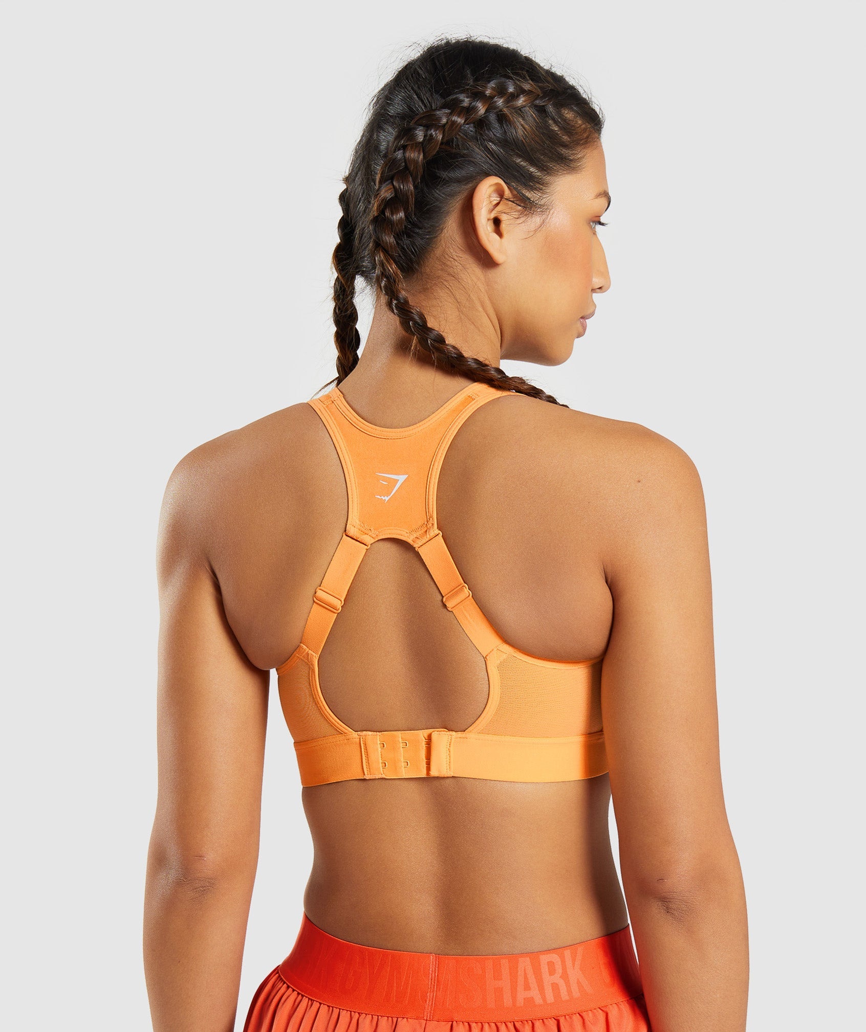 Open Back Sports Bra in Apricot Orange