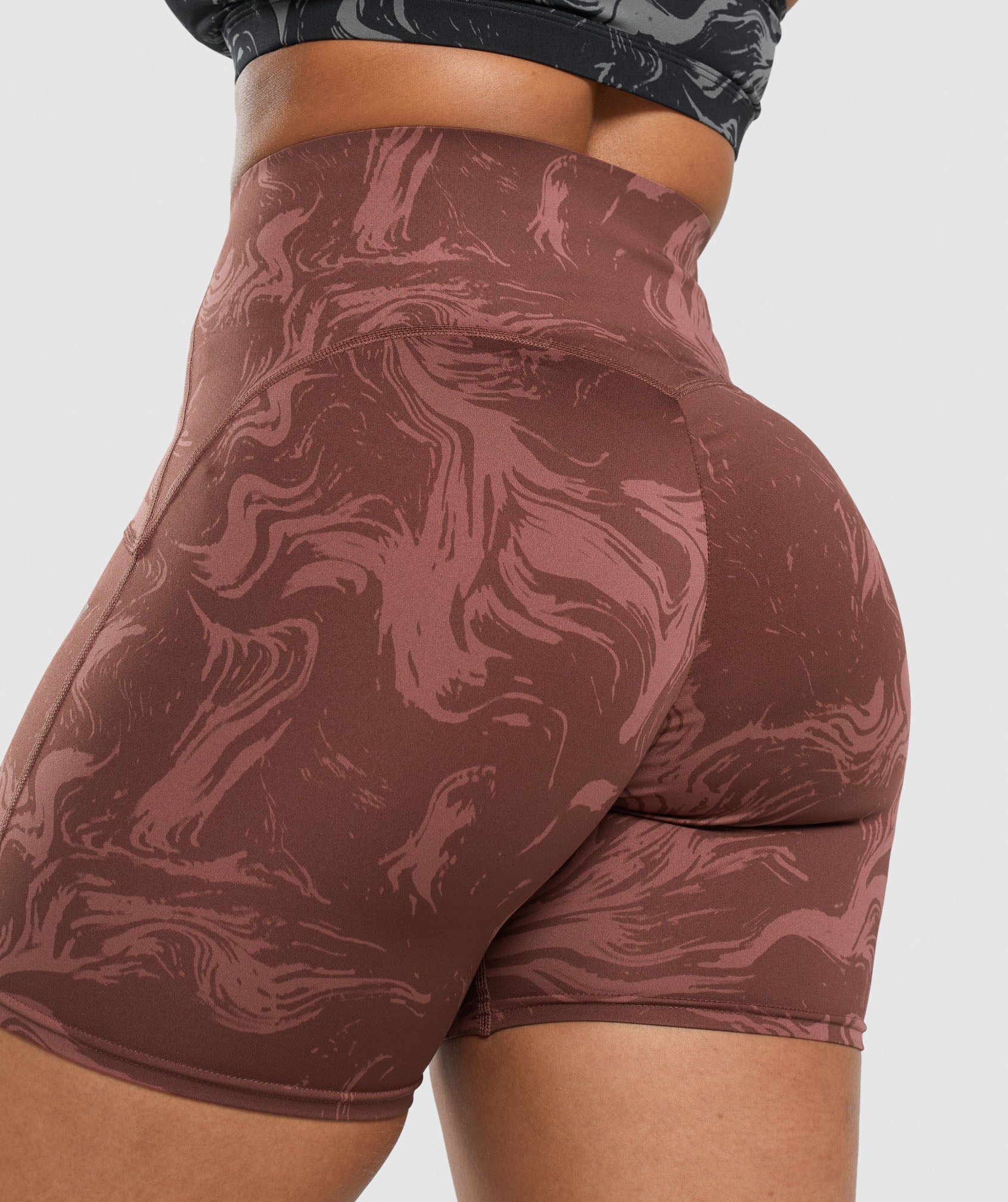 GS Power High Rise Shorts in Cherry Brown Print - view 6
