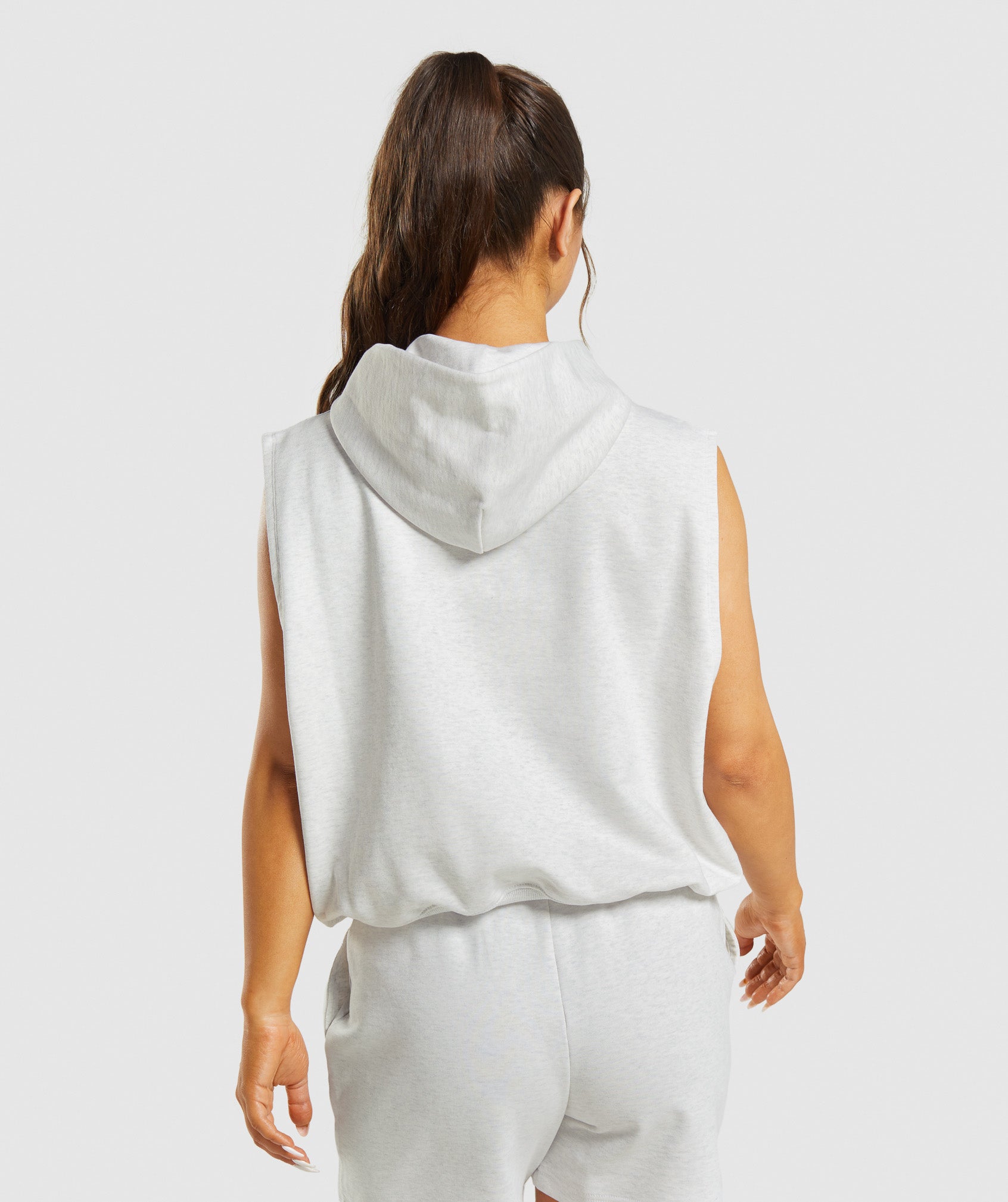 Rest Day Sweats Sleeveless Hoodie in Cloud Marl - view 2