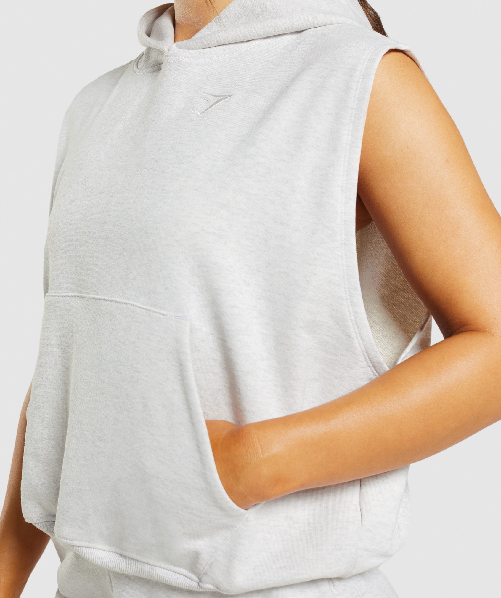 Rest Day Sweats Sleeveless Hoodie in Cloud Marl - view 5