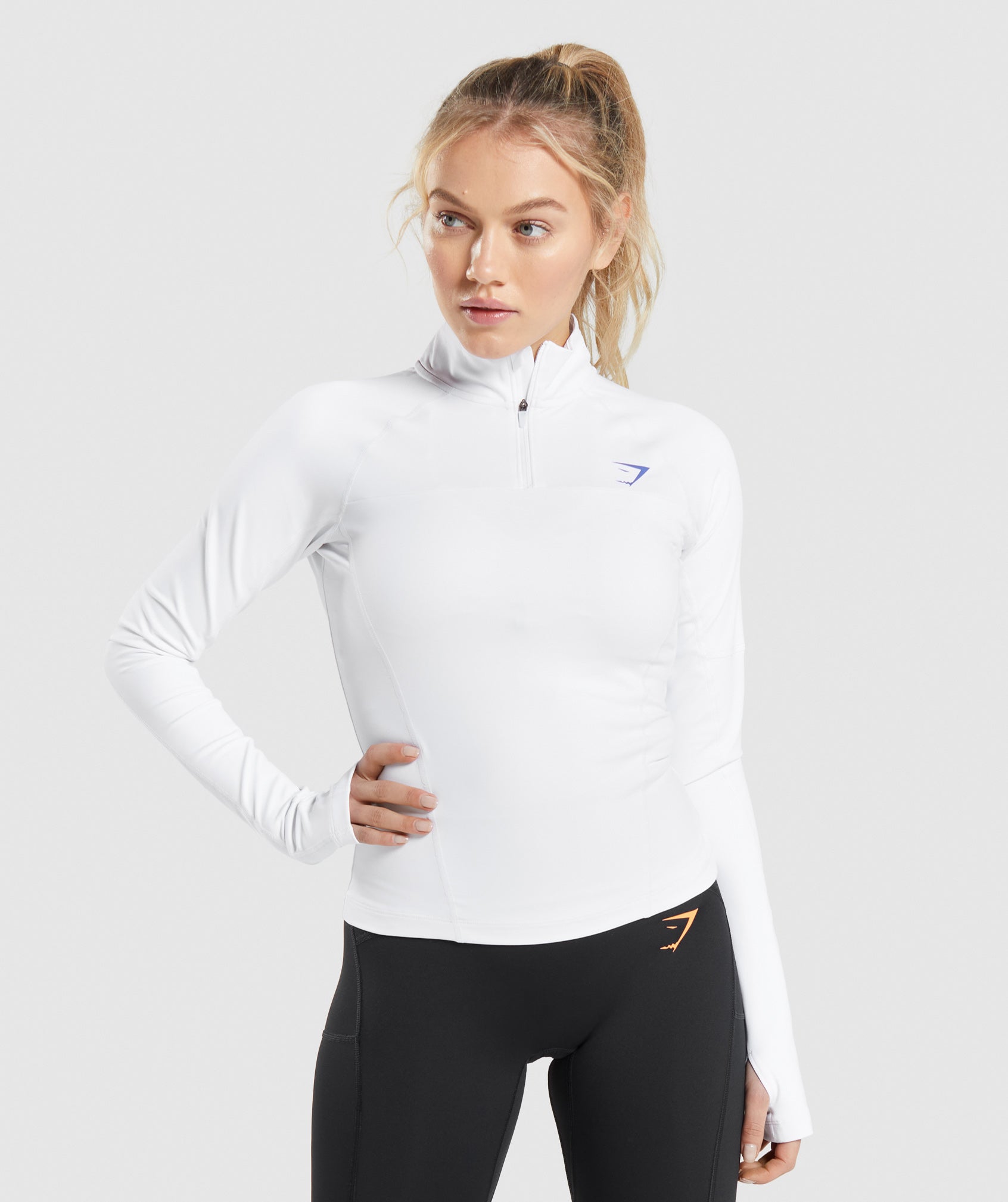 Pulse 1/4 Zip in White - view 1