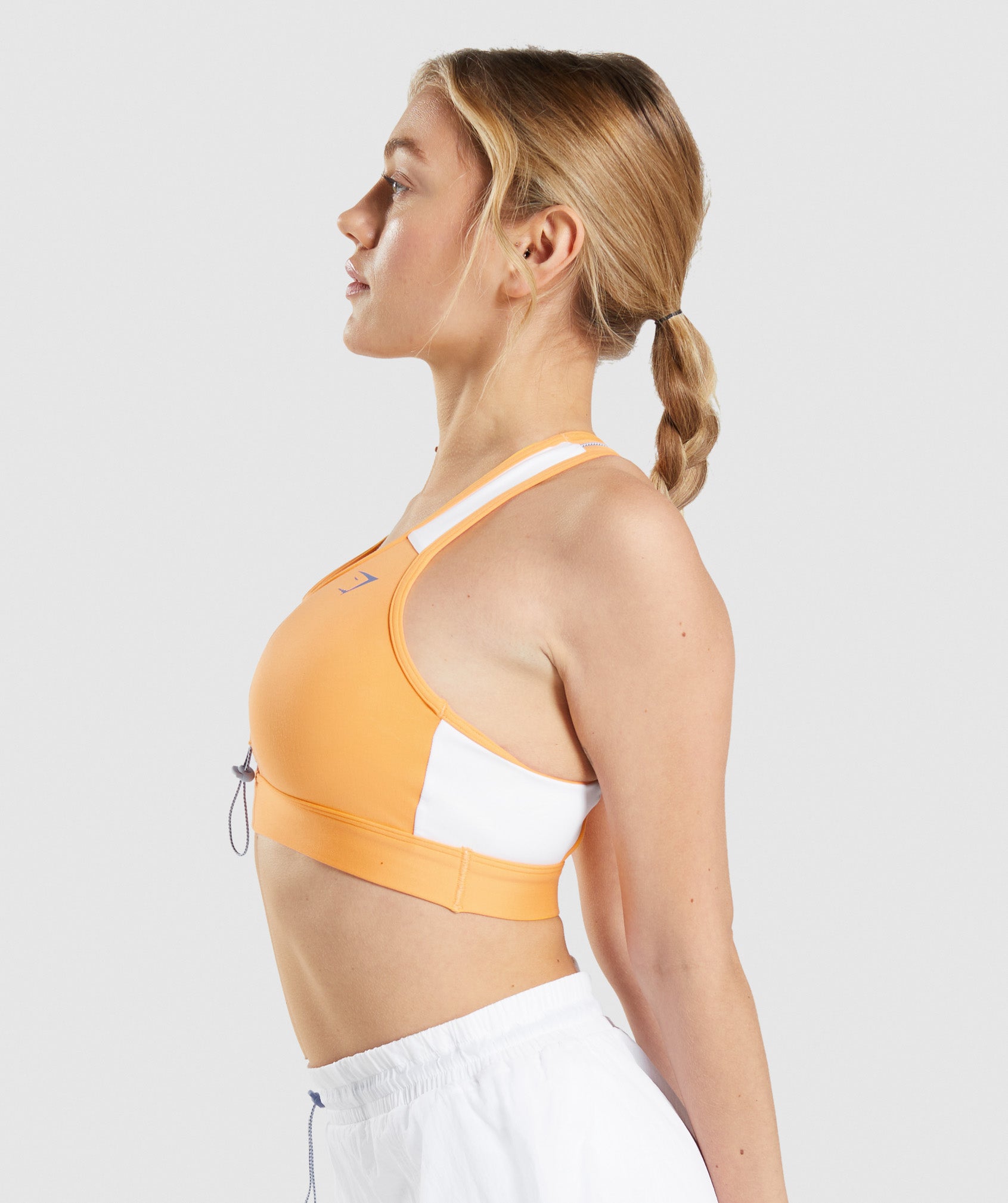 Pulse Sports Bra in Apricot Orange/White - view 4