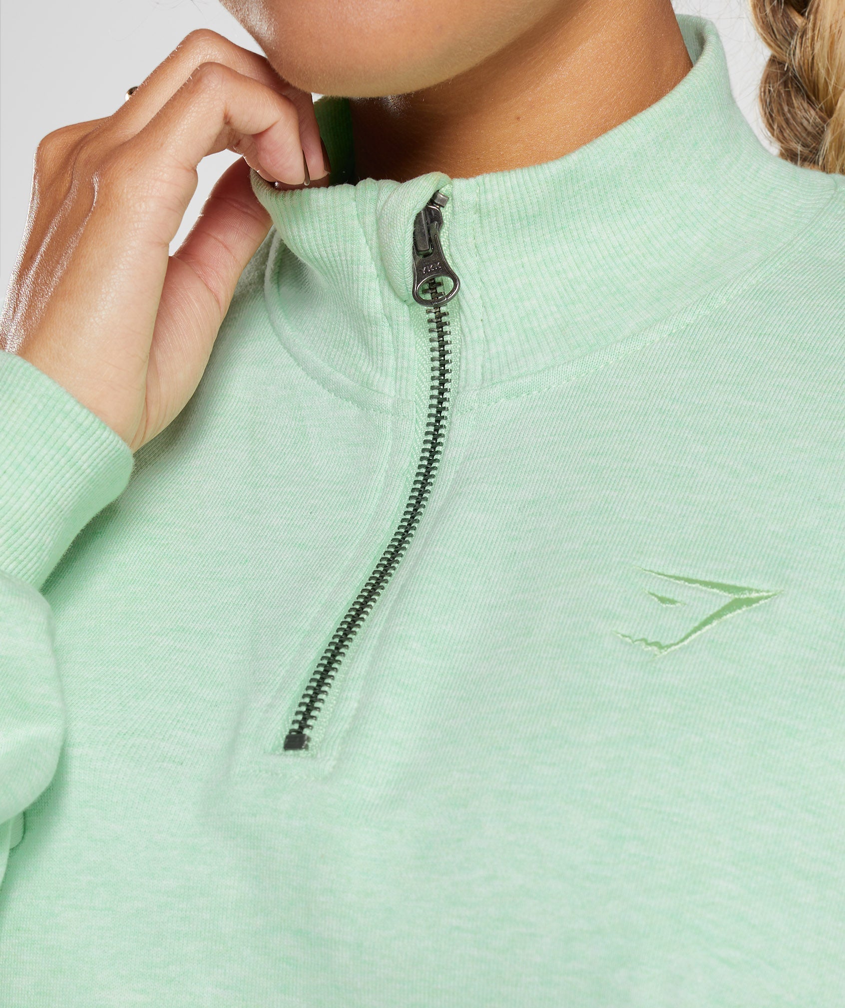Rest Day Sweats 1/2 Zip Pullover in Refreshing Green Marl - view 6