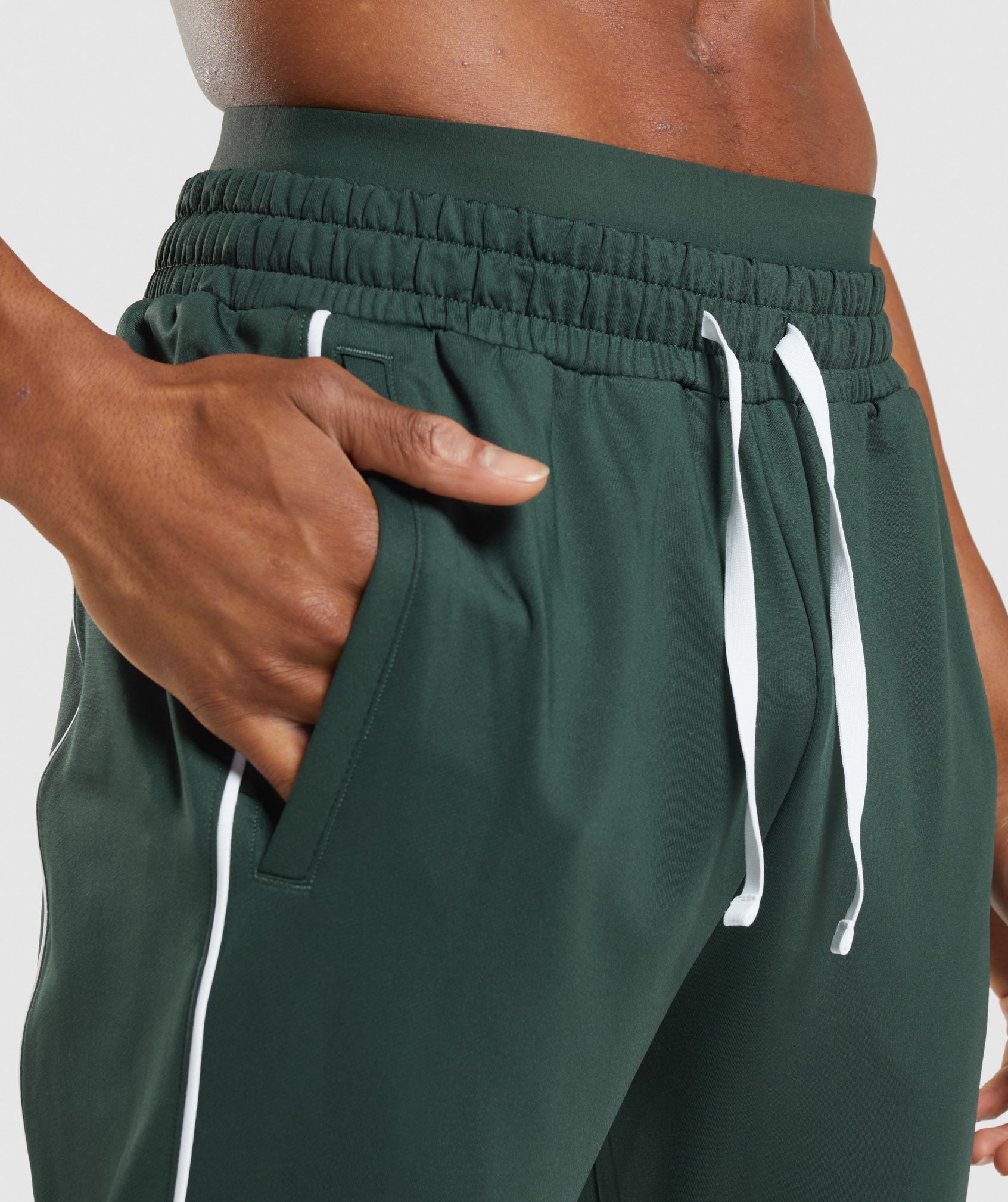 Recess Joggers in Obsidian Green/White