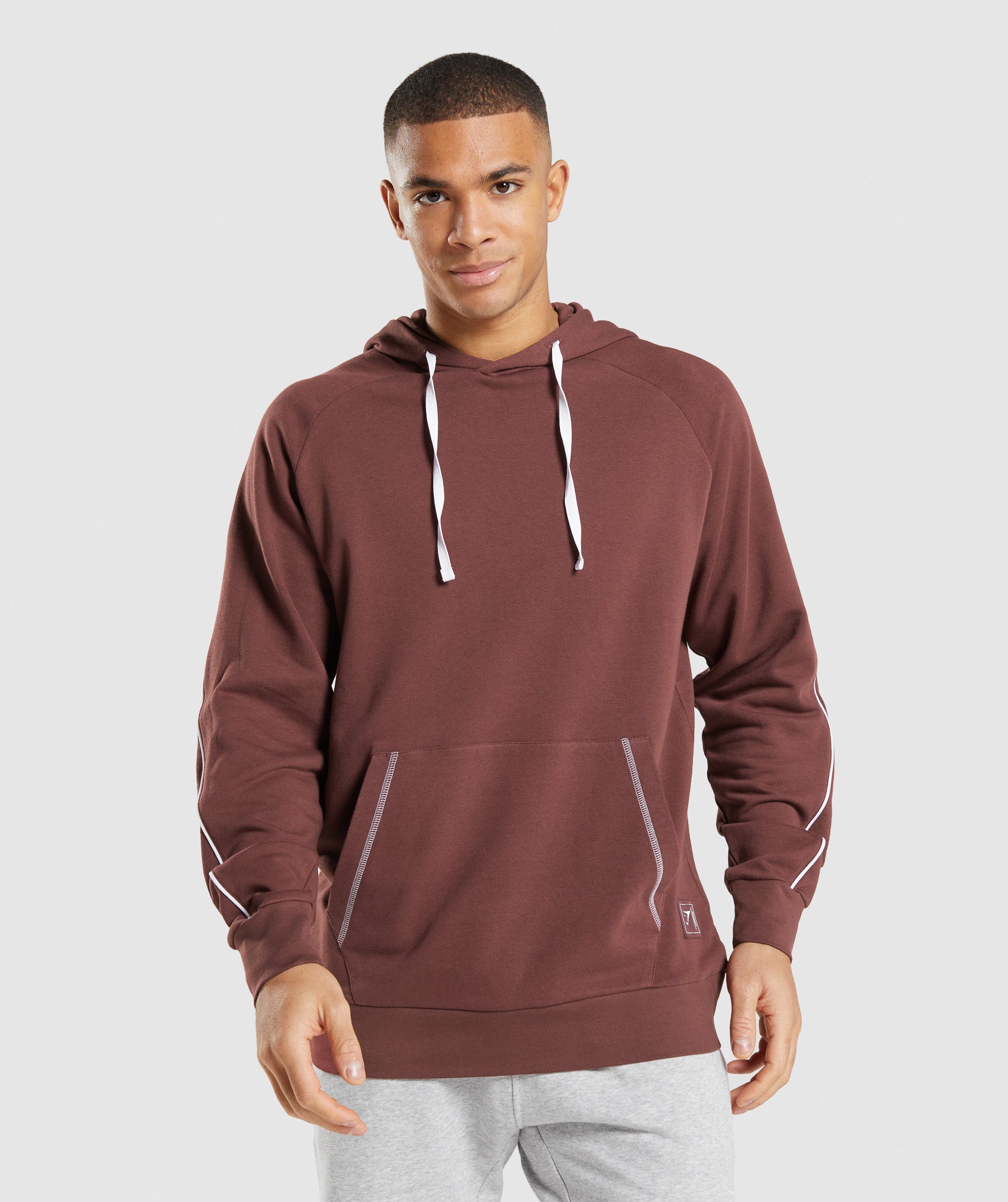 Recess Hoodie in Cherry Brown/White