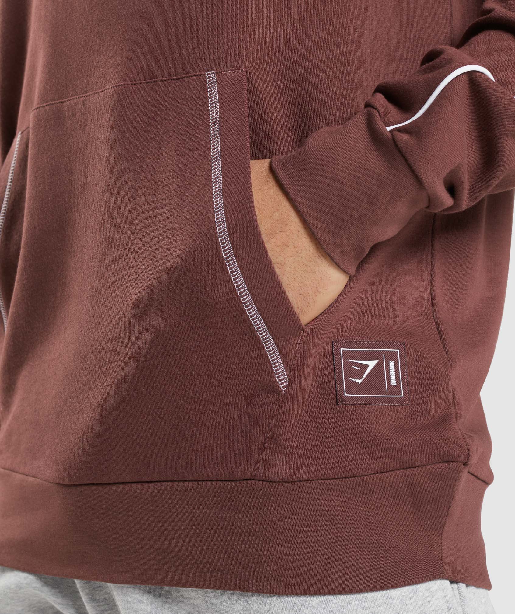 Recess Hoodie in Cherry Brown/White