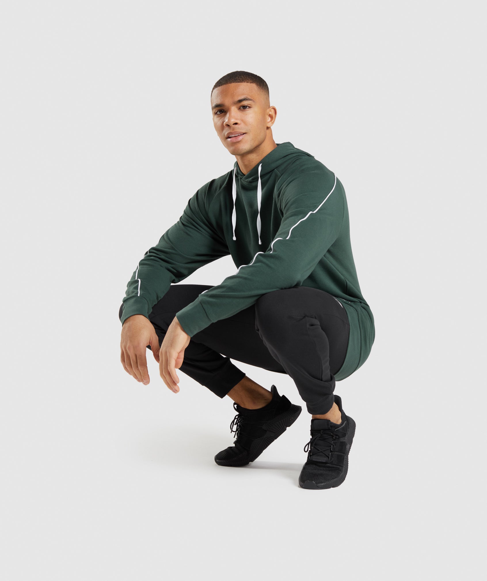 Recess Hoodie in Obsidian Green/White