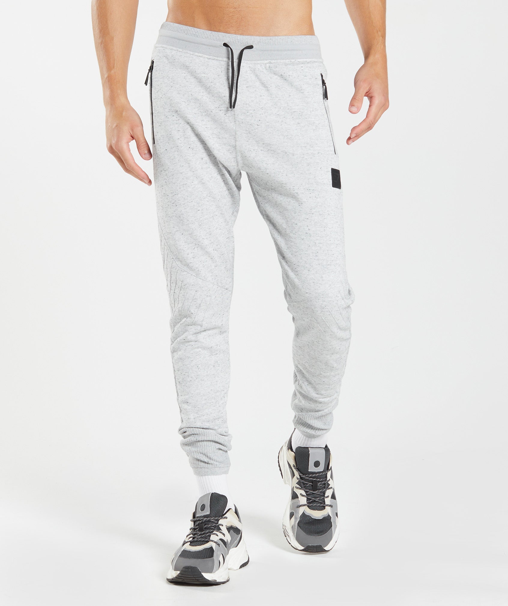 Retake Knit Joggers in Light Grey Marl - view 1