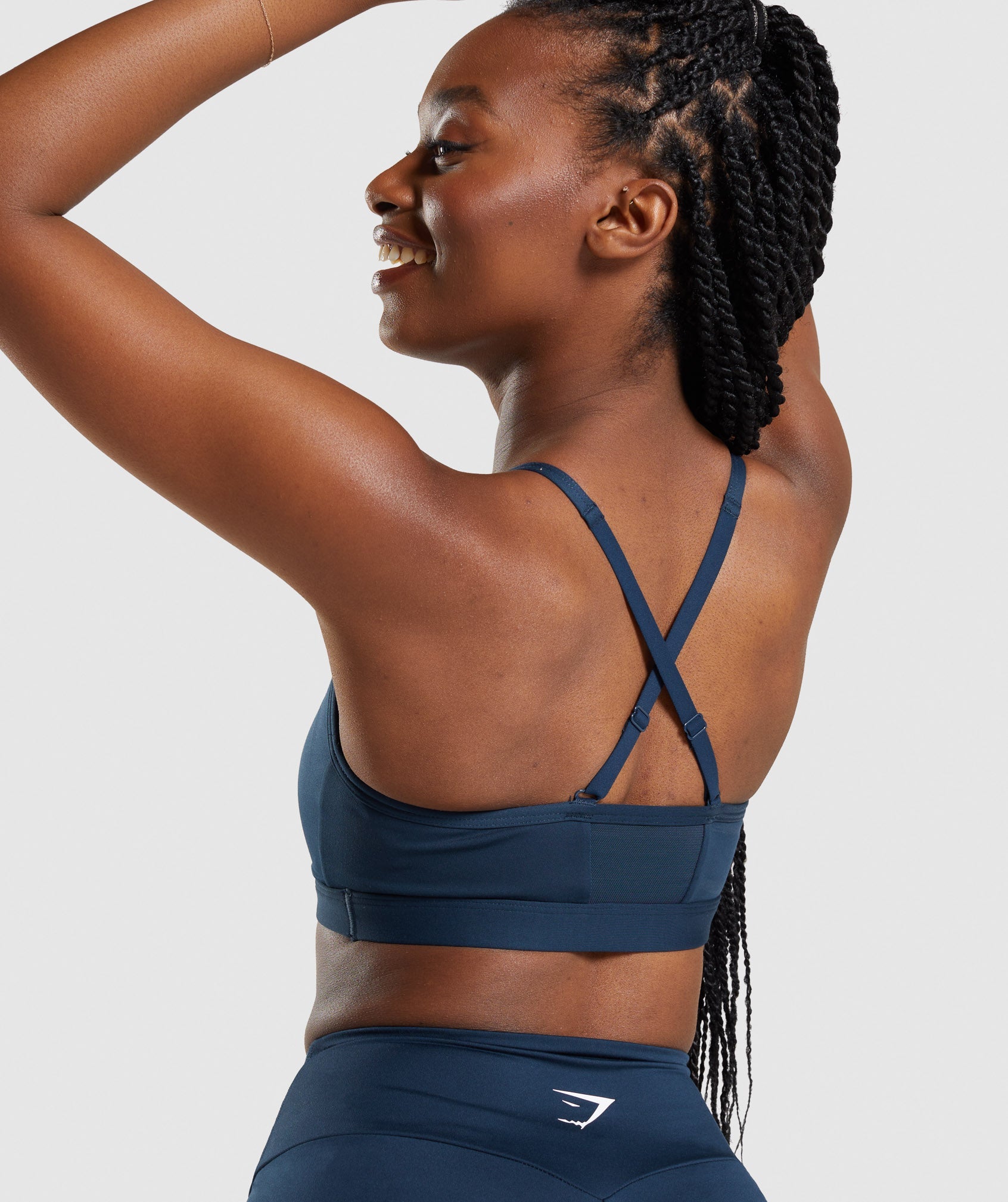 Ruched Sports Bra in Navy