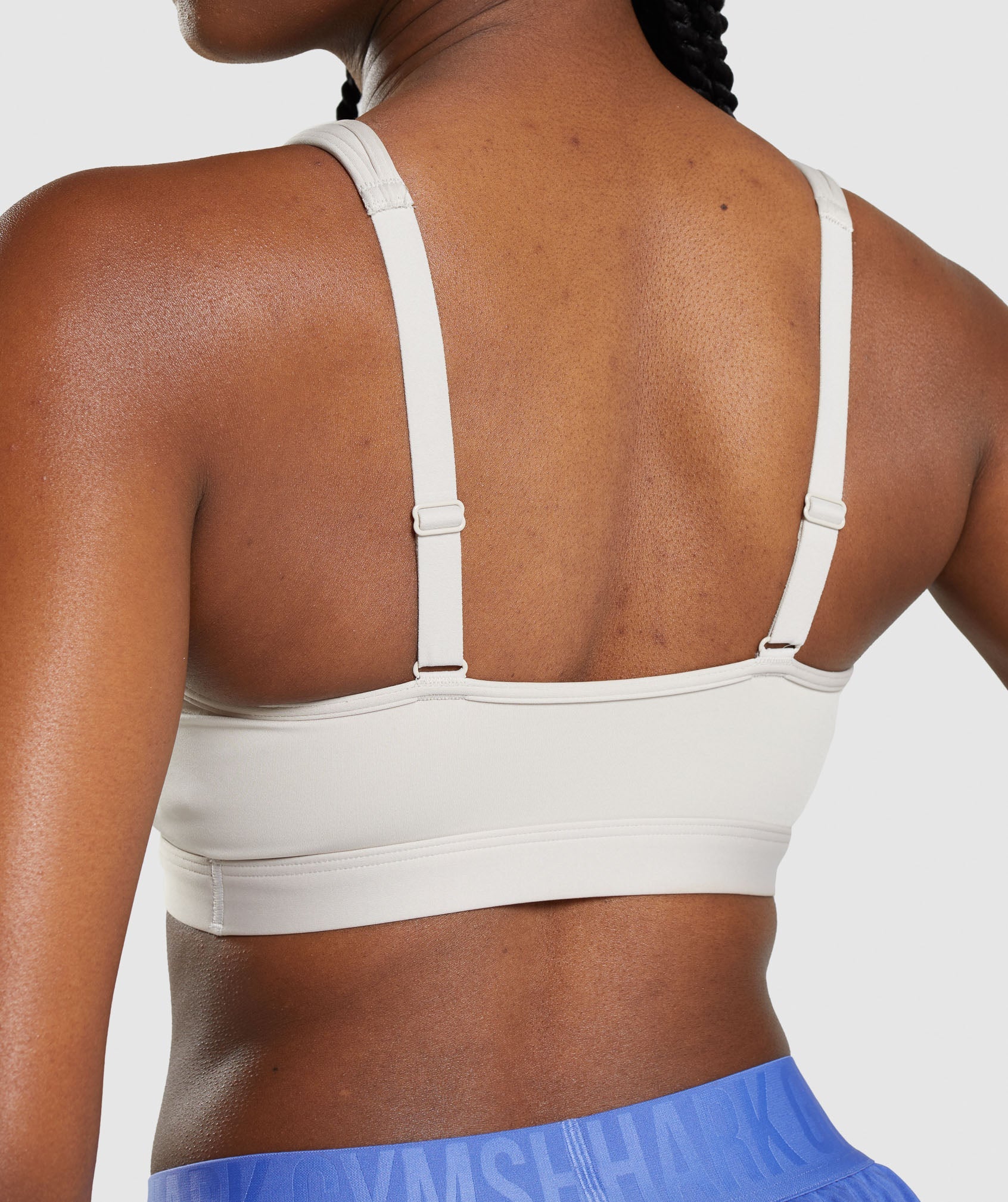 Scoop Neck Sports Bra in Pebble Grey