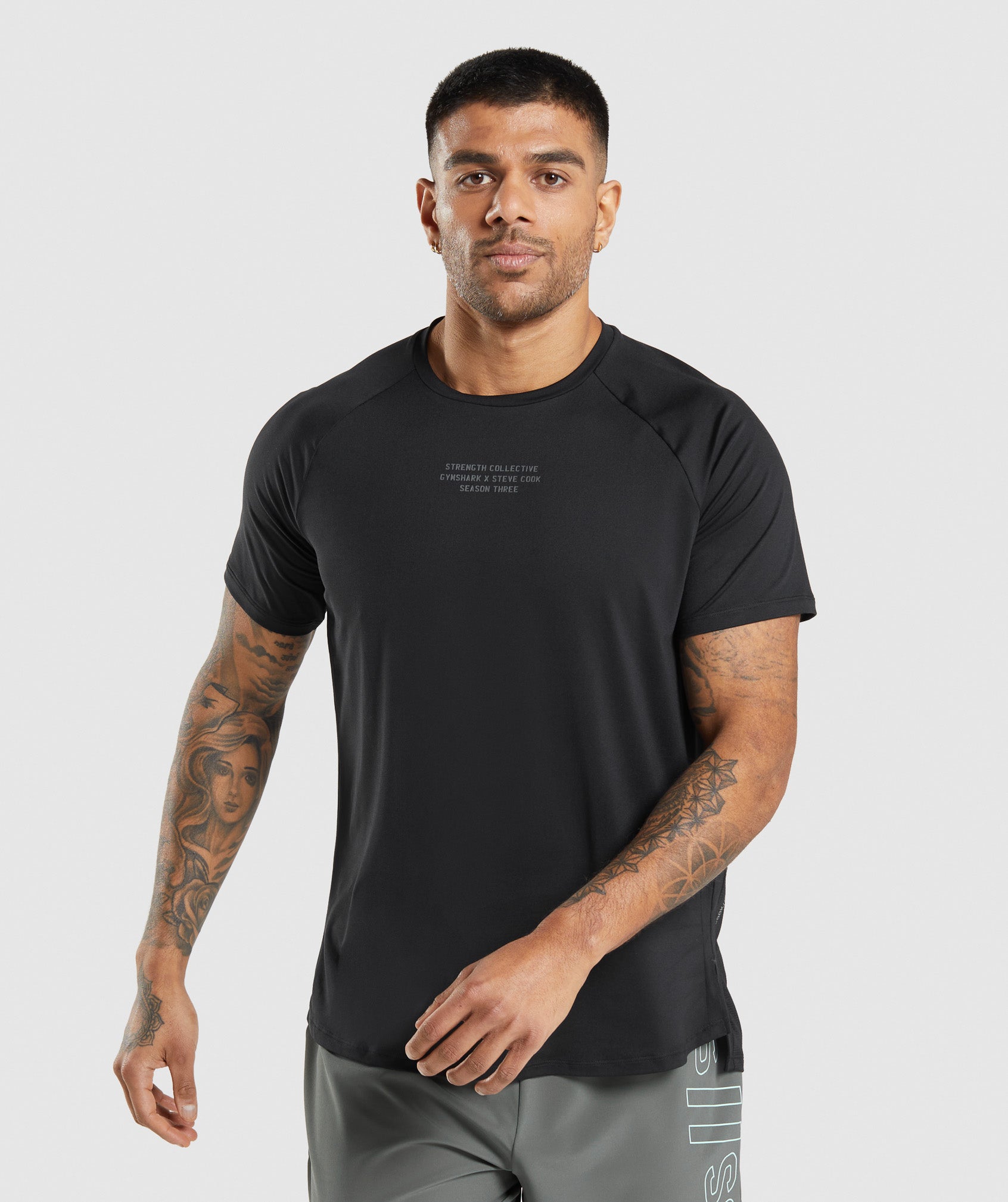 Gymshark//Steve Cook T-Shirt in Black - view 1