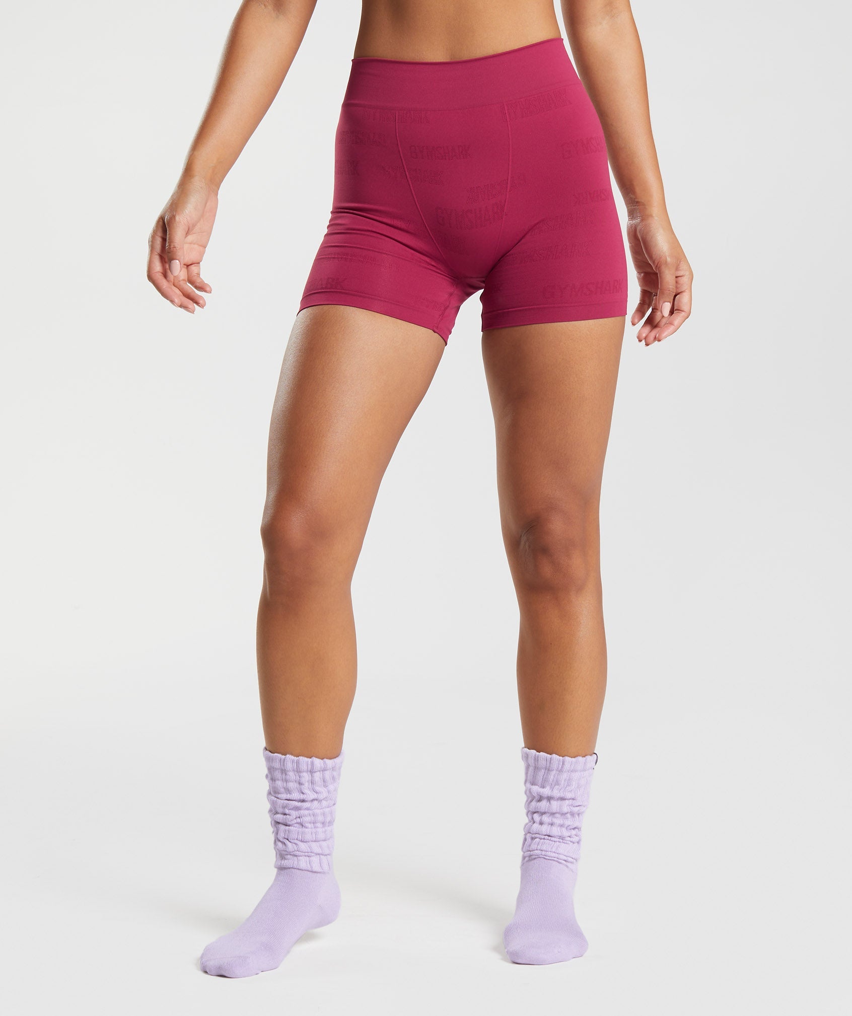 Seamless Jacquard Boxers in Currant Pink
