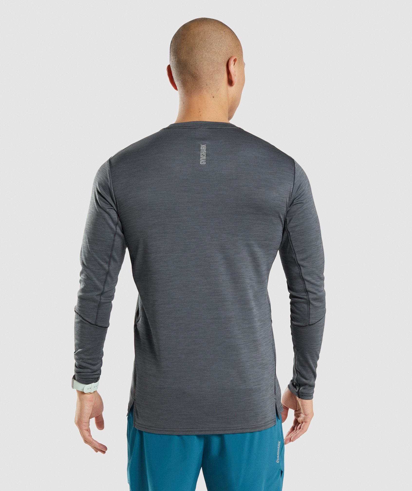 Speed Long Sleeve T-Shirt in Black/Charcoal Marl - view 3