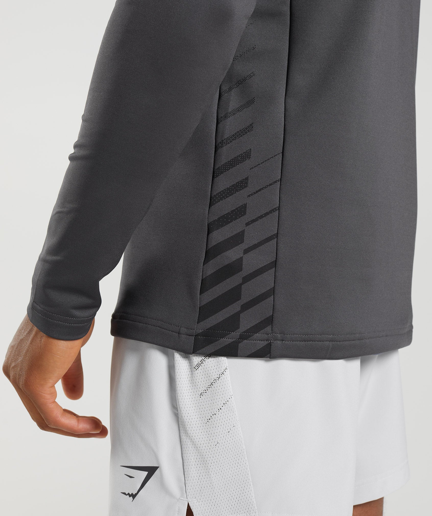 Sport Stripe 1/4 Zip in Onyx Grey - view 6