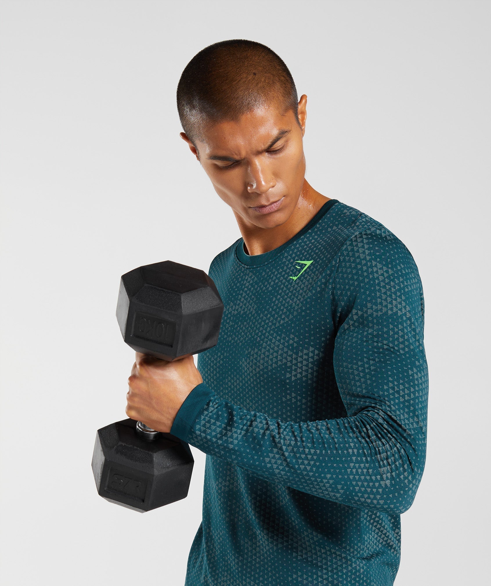 Sport Seamless Long Sleeve T-Shirt in Winter Teal/Slate Blue